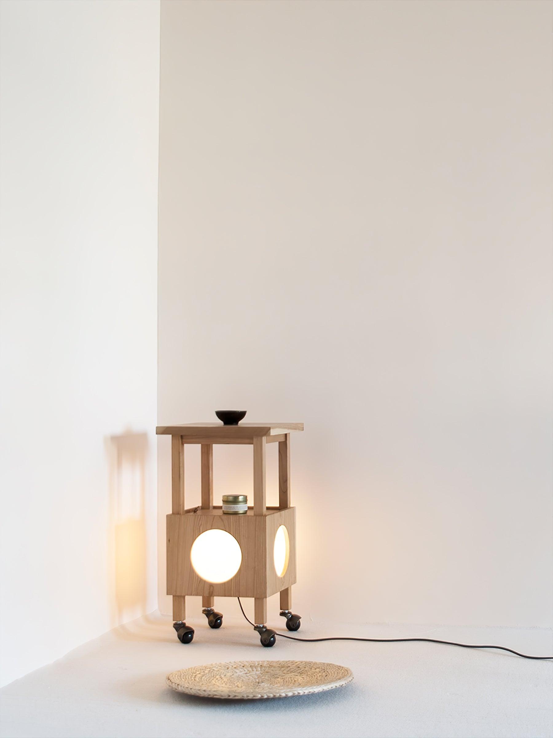 Lumi Cubby Mobile Table Light-Neutral Decor