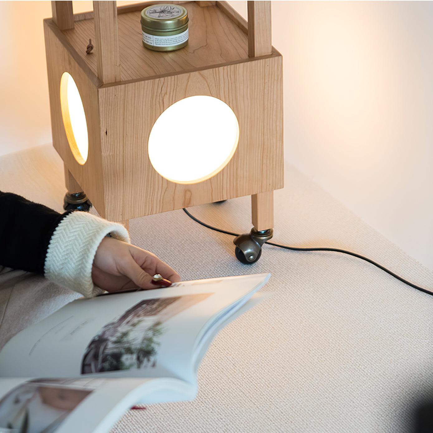 Lumi Cubby Mobile Table Light-Neutral Decor