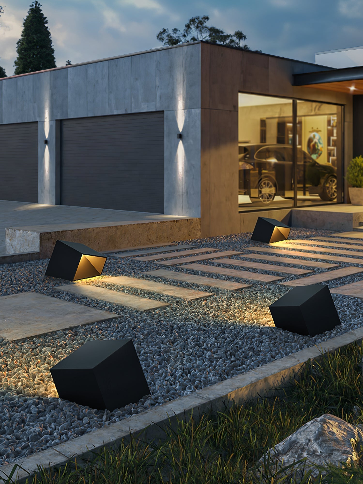 Evsore Unique Cube Garden Solar Outdoor Light-Neutral Decor