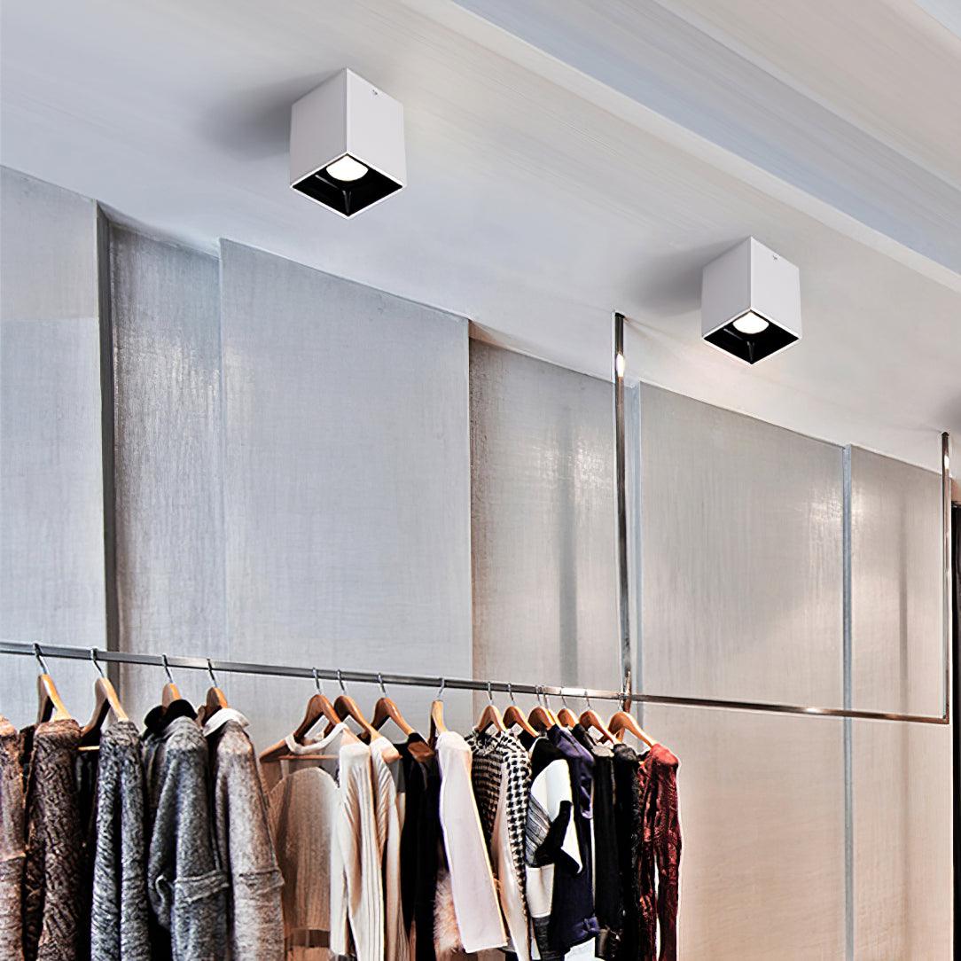 Tesk Ceiling Light Cube Square Black Spotlight-Neutral Decor