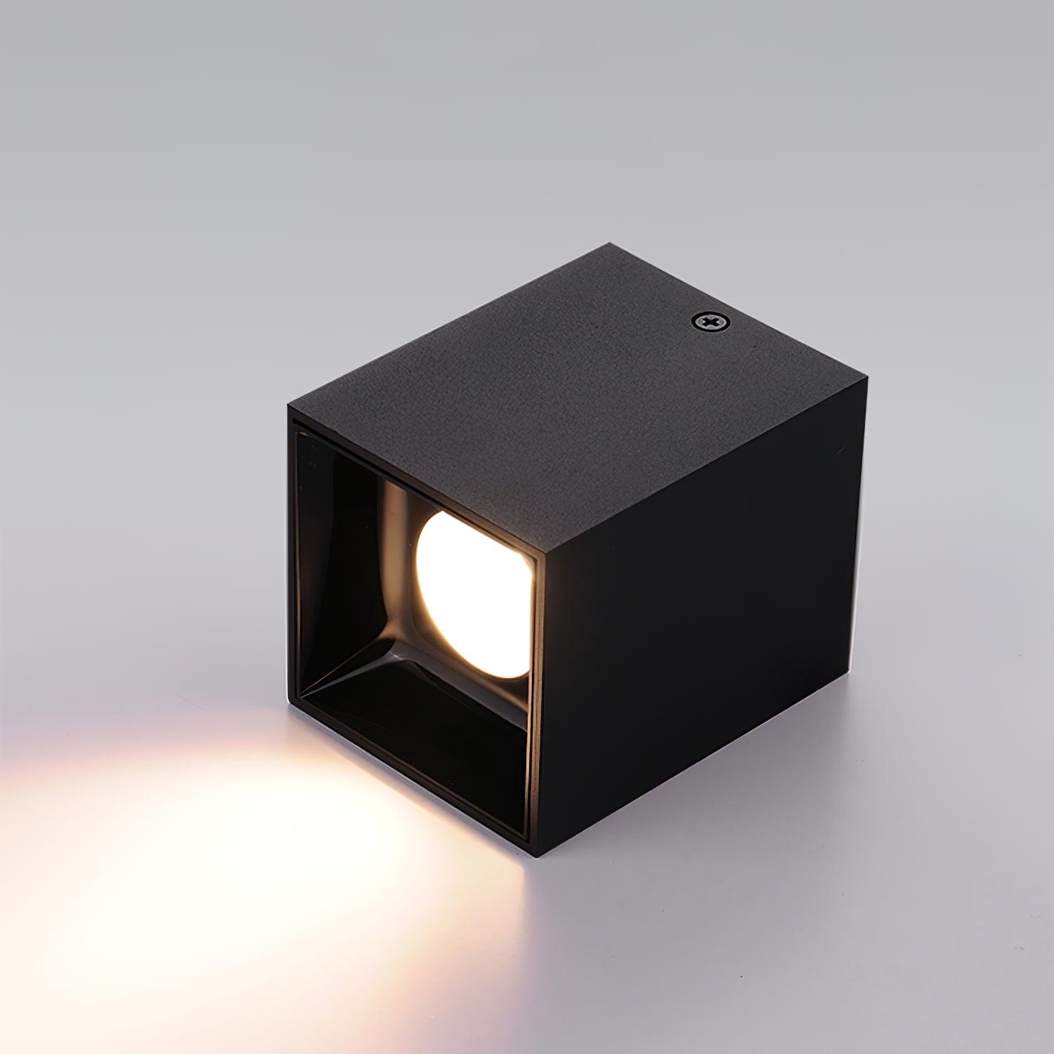Tesk Ceiling Light Cube Square Black Spotlight-Neutral Decor