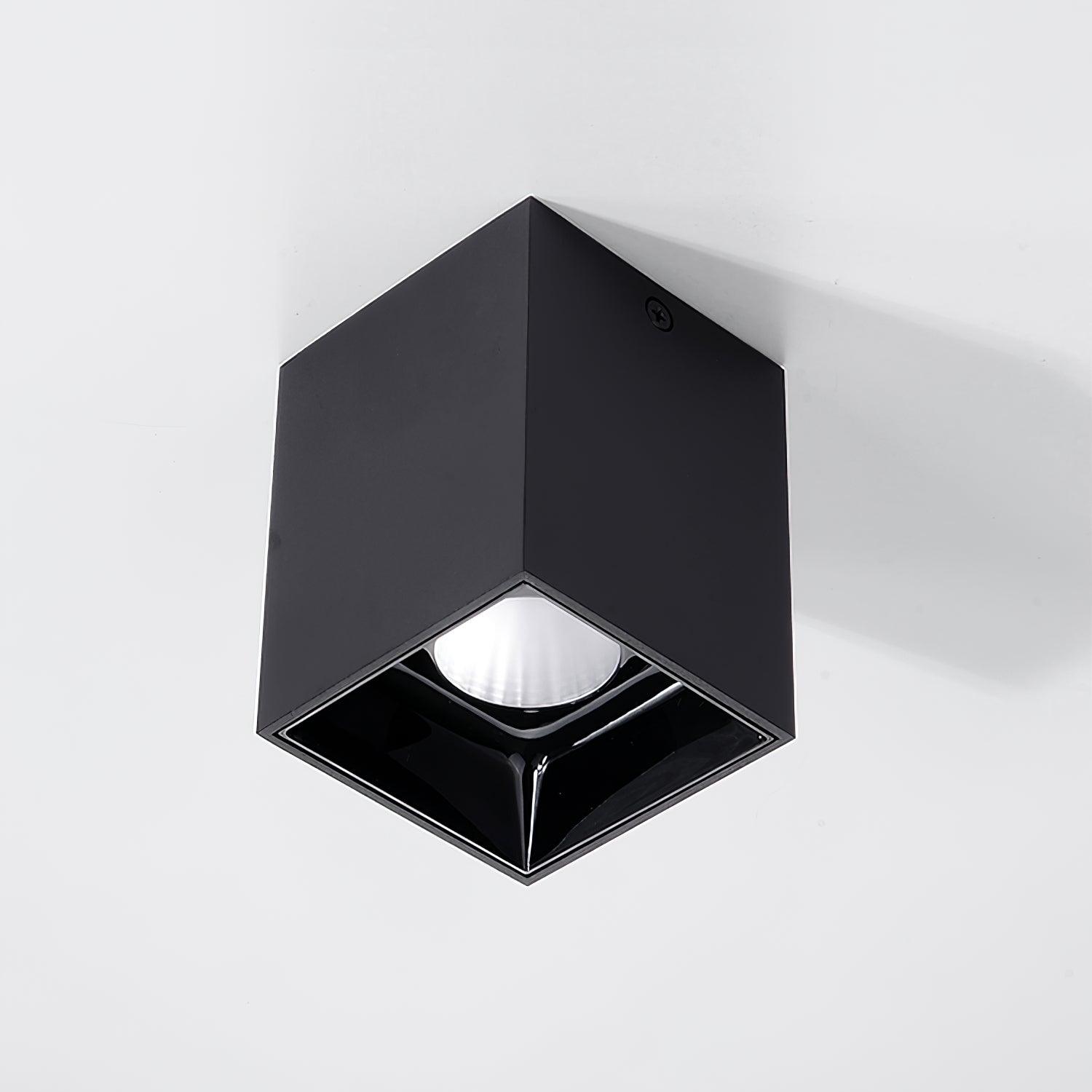 Tesk Ceiling Light Cube Square Black Spotlight-Neutral Decor