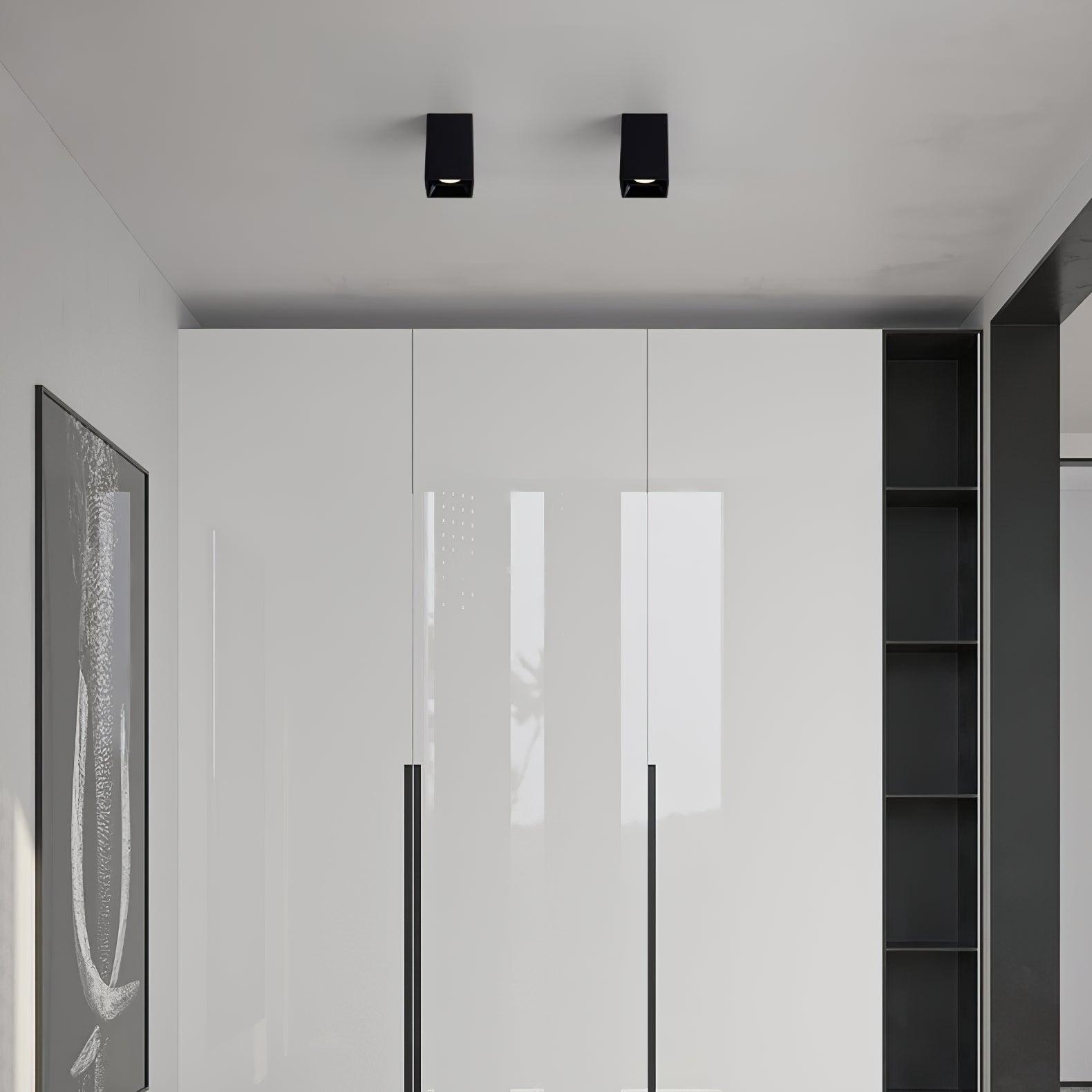 Tesk Ceiling Light Cube Square Black Spotlight-Neutral Decor