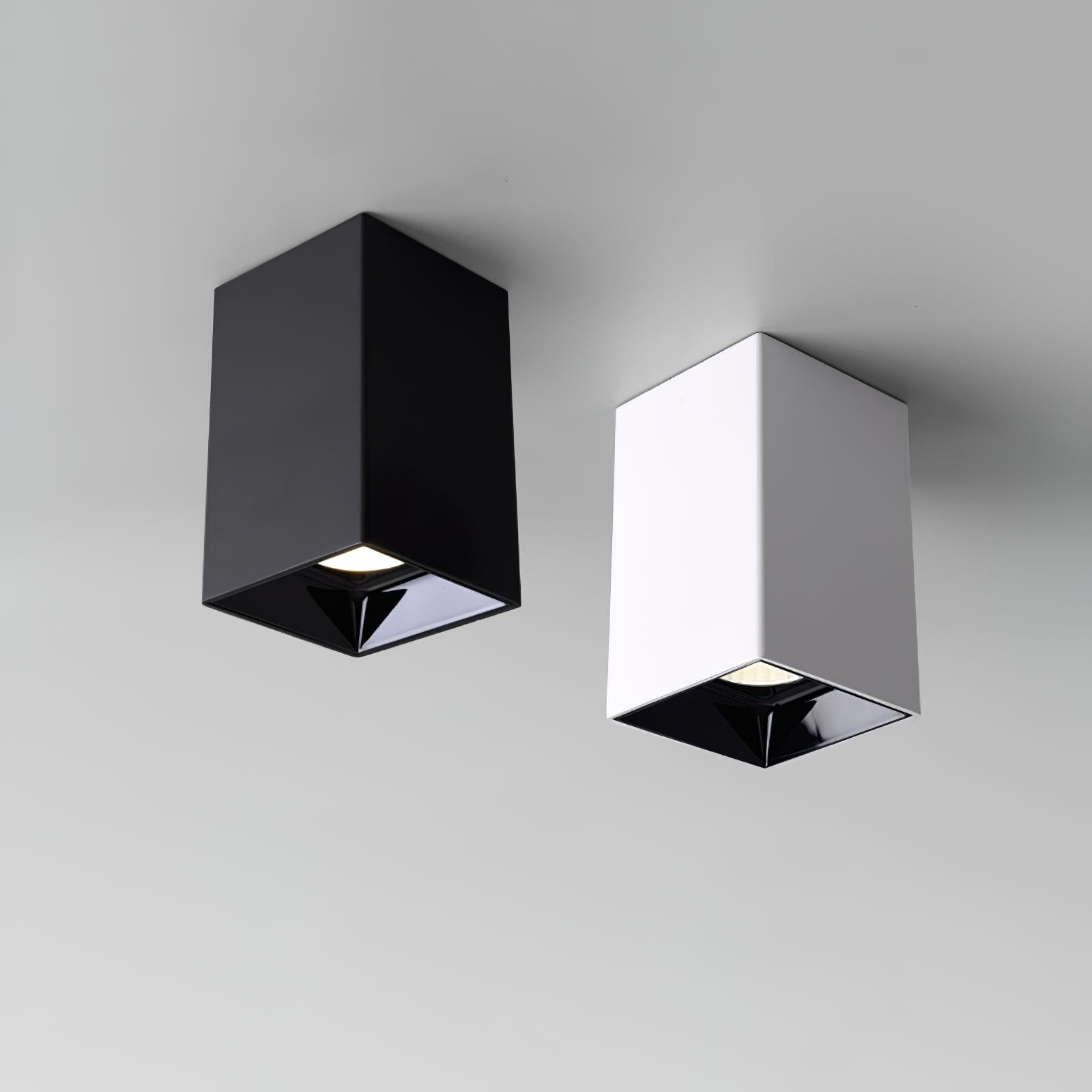 Tesk Ceiling Light Cube Square Black Spotlight-Neutral Decor