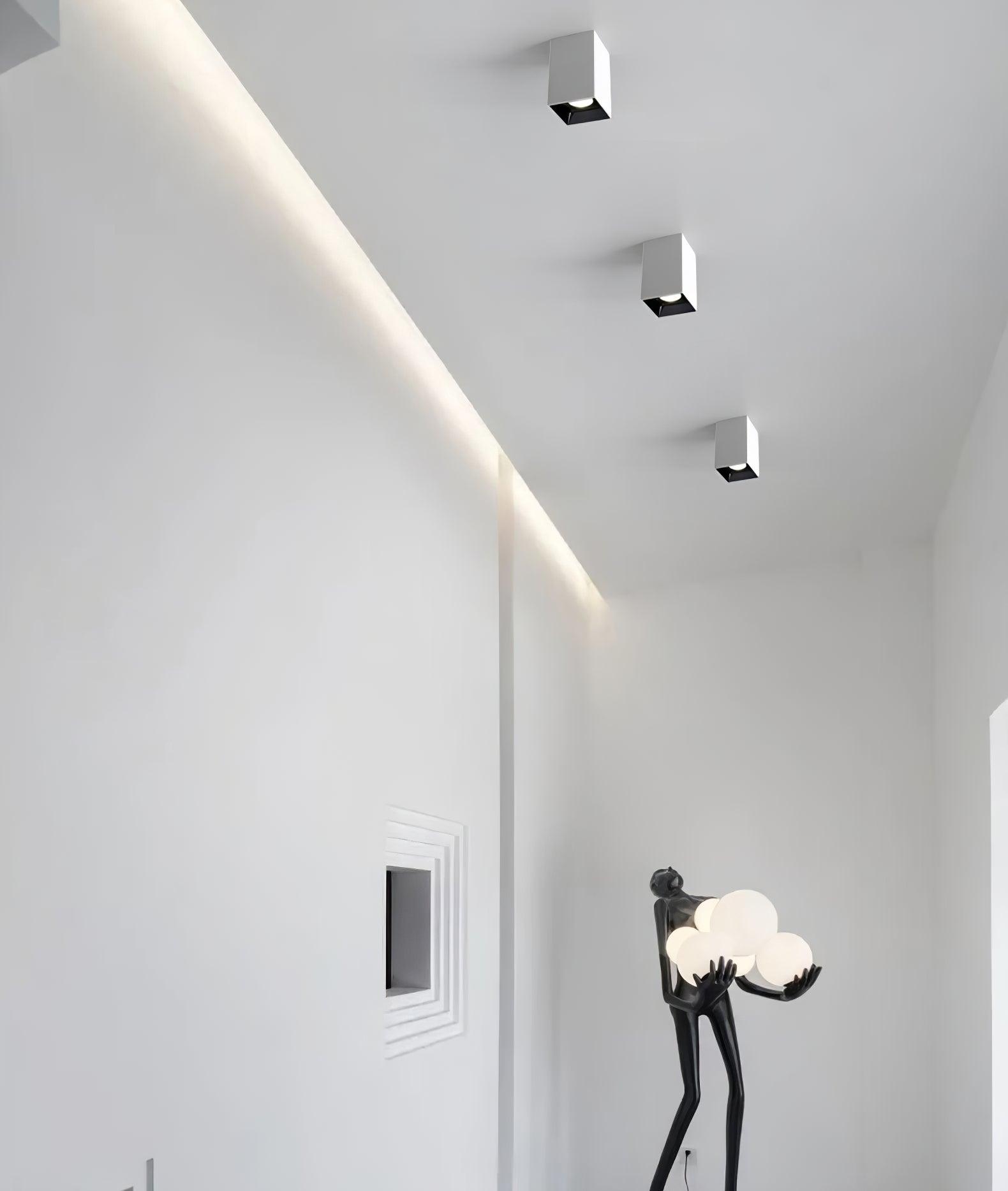 Tesk Ceiling Light Cube Square Black Spotlight-Neutral Decor