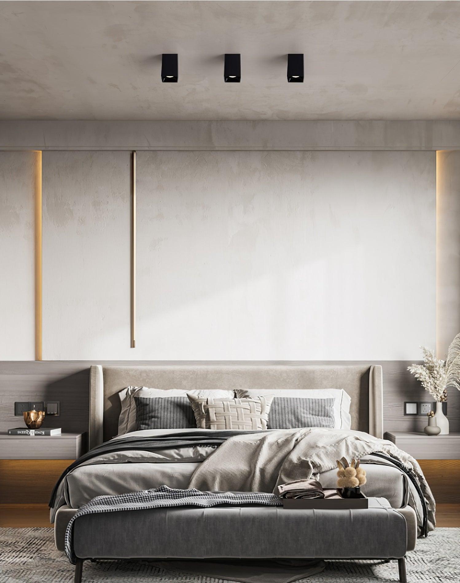 Tesk Ceiling Light Cube Square Black Spotlight-Neutral Decor