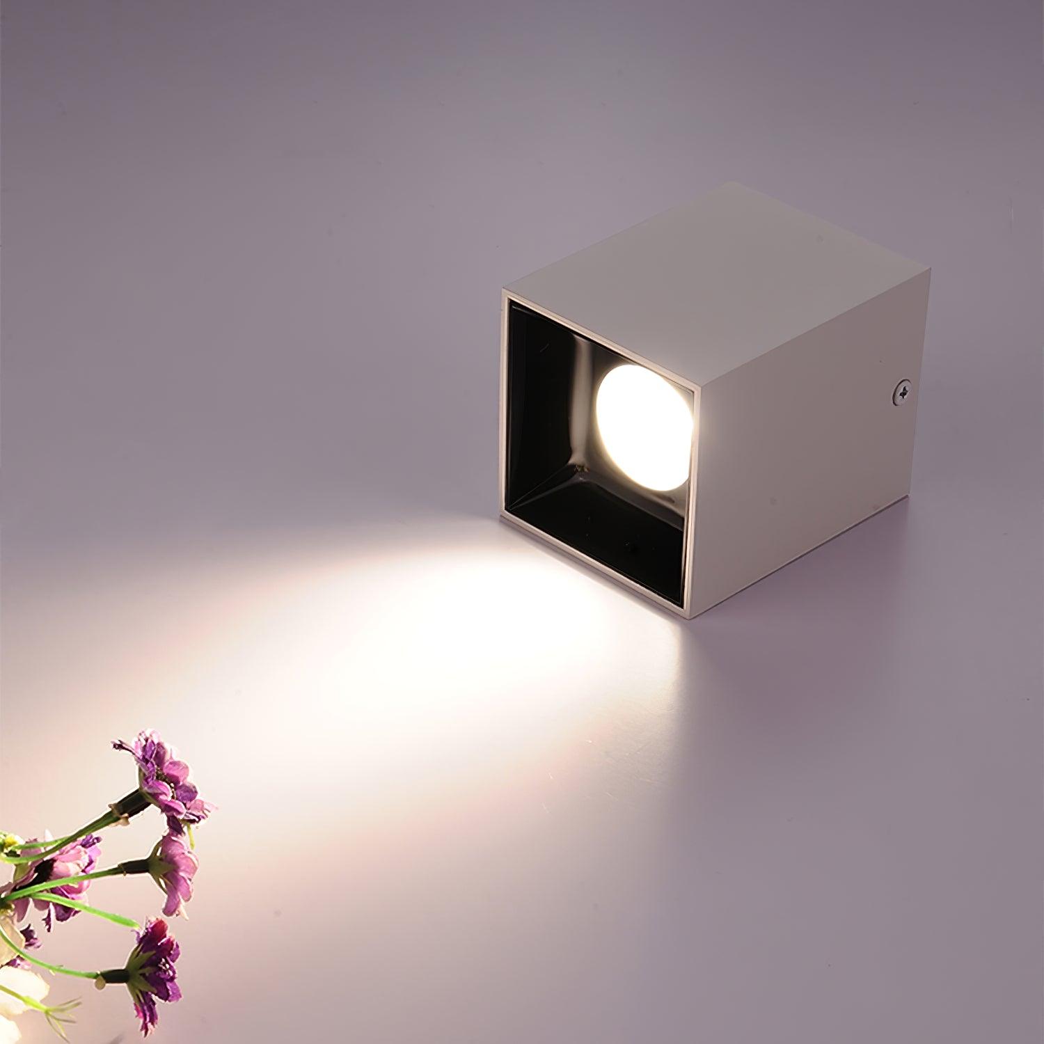 Tesk Ceiling Light Cube Square Black Spotlight-Neutral Decor