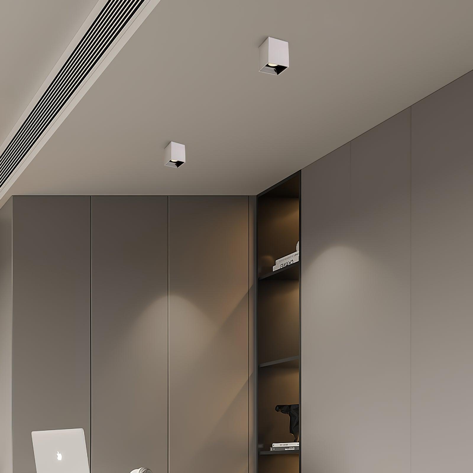 Tesk Ceiling Light Cube Square Black Spotlight-Neutral Decor