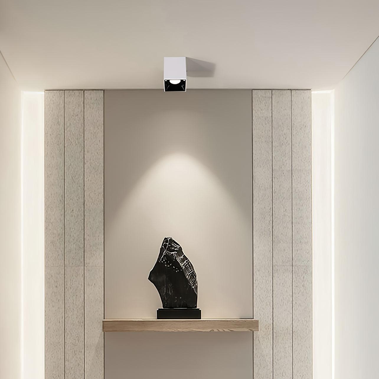 Tesk Ceiling Light Cube Square Black Spotlight-Neutral Decor