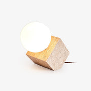 Rolt Geometric Travertine Table Lamp-Neutral Decor