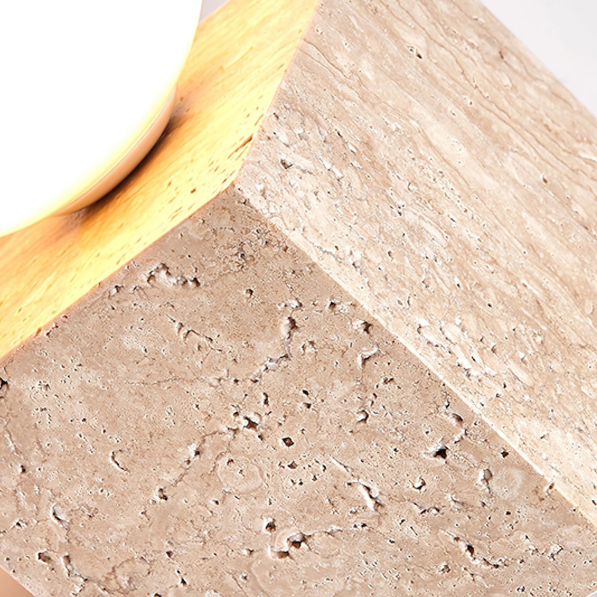 Rolt Geometric Travertine Table Lamp-Neutral Decor