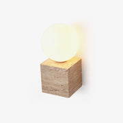 Eurlaean Cube-Base Travertine Wall Light-Neutral Decor