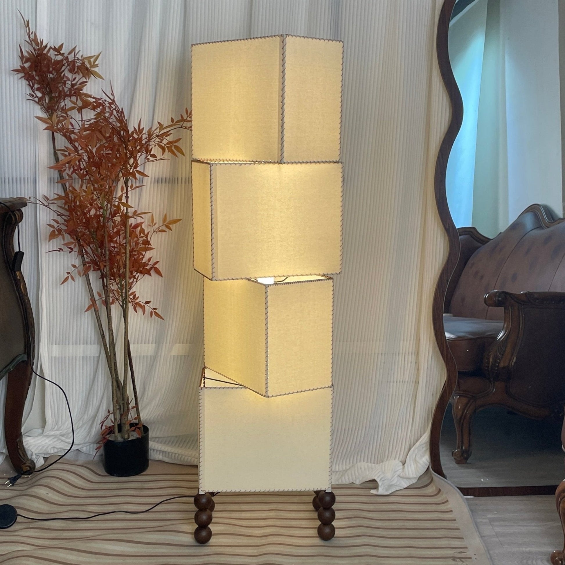 Kian Modern Fabric Floor Lamp-Neutral Decor