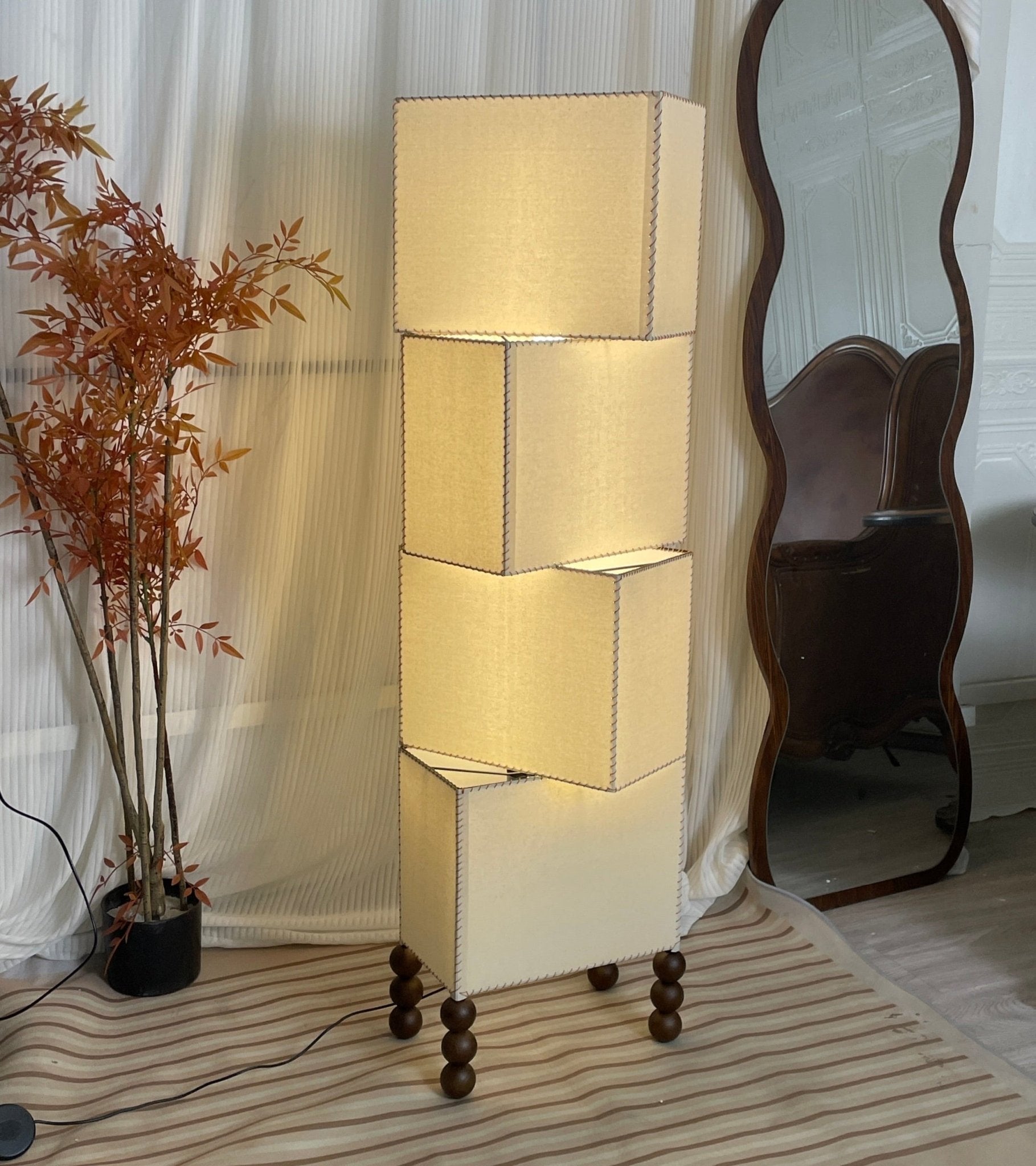 Kian Modern Fabric Floor Lamp-Neutral Decor