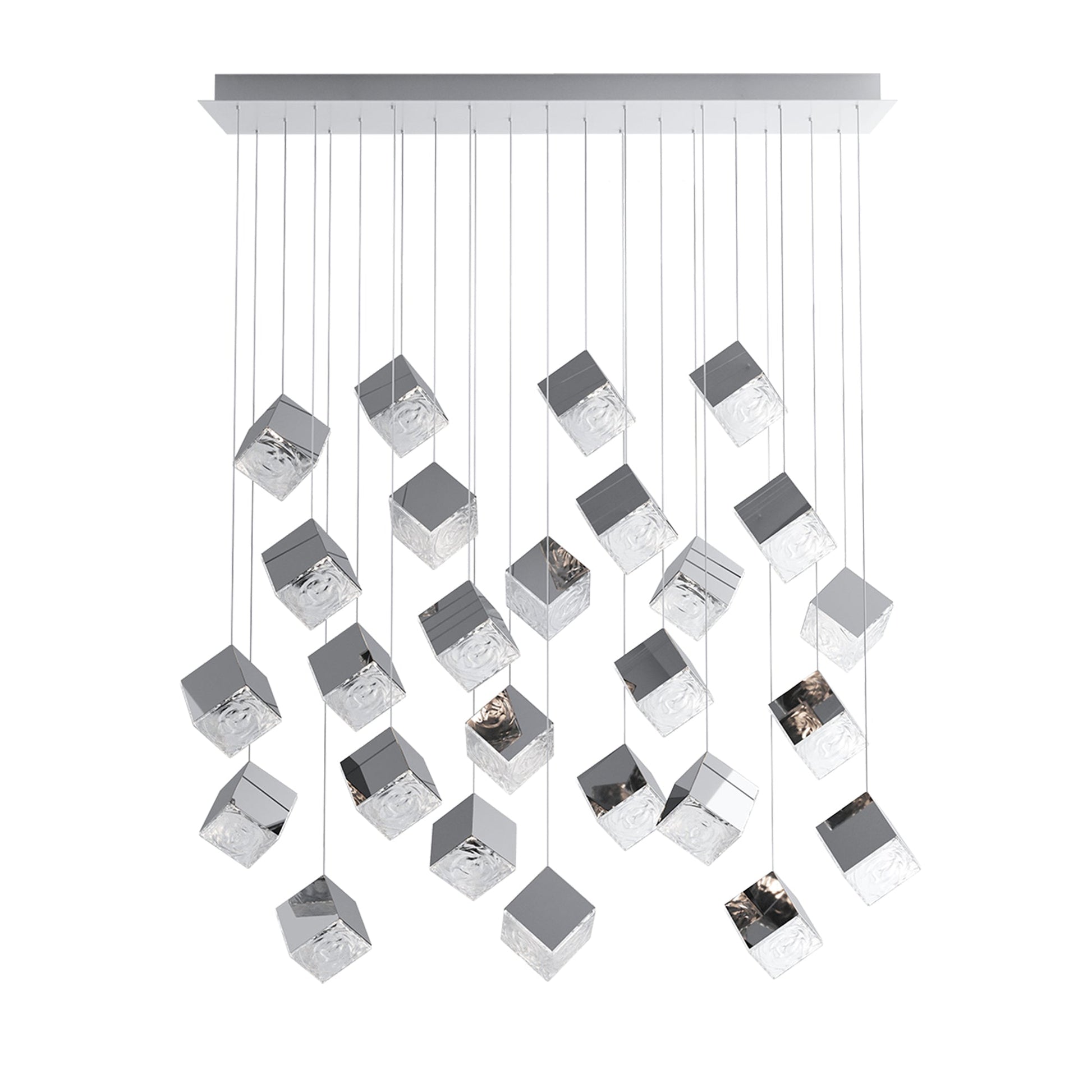 Cubic Luster Cascade Chandelier-Neutral Decor