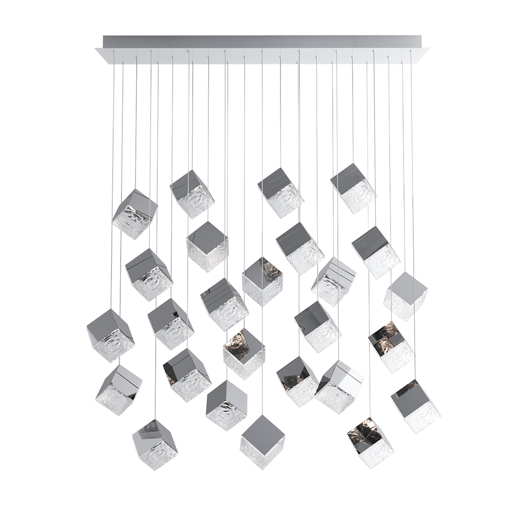 Cubic Luster Cascade Chandelier-Neutral Decor