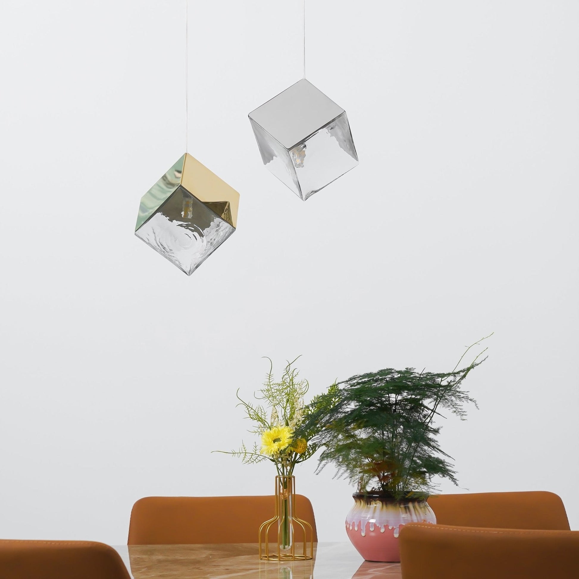 Cubic Luster Cascade Chandelier-Neutral Decor