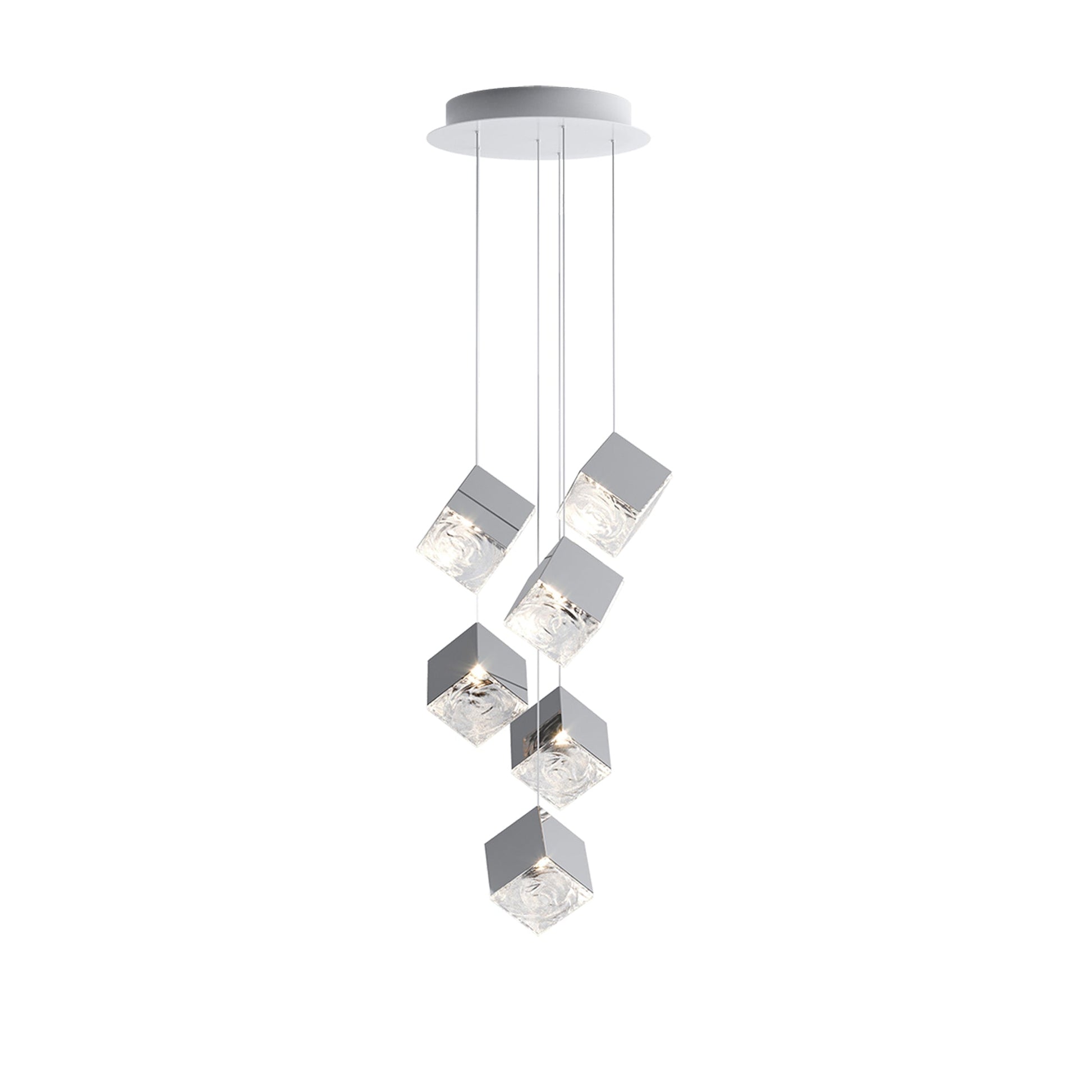 Cubic Luster Cascade Chandelier-Neutral Decor