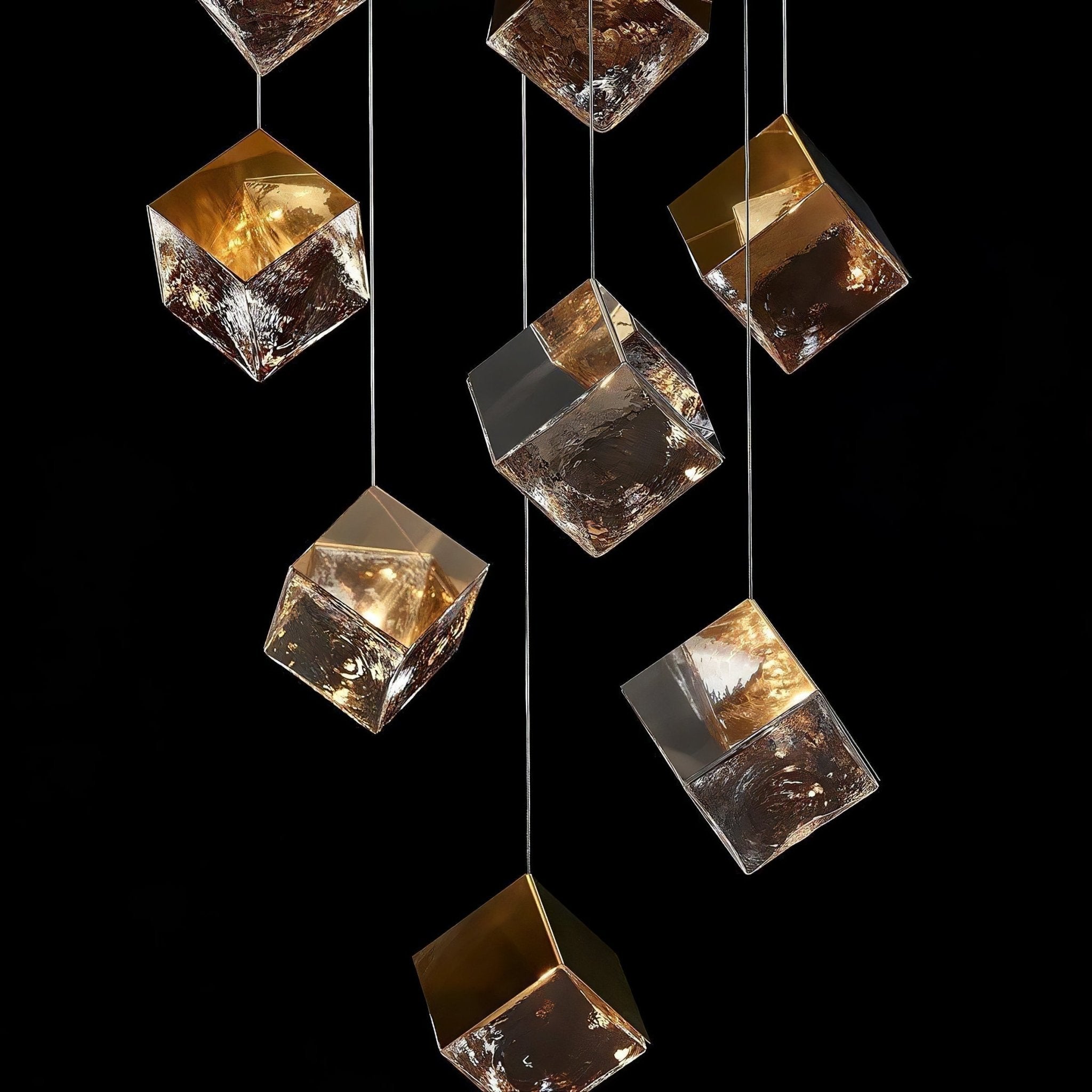 Cubic Luster Cascade Chandelier-Neutral Decor