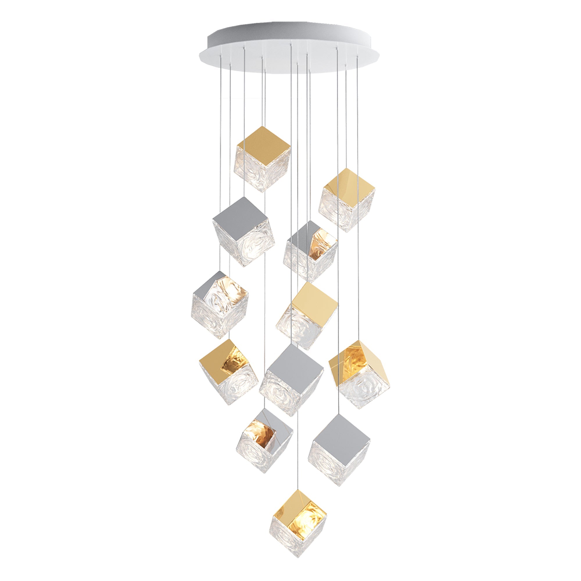 Cubic Luster Cascade Chandelier-Neutral Decor