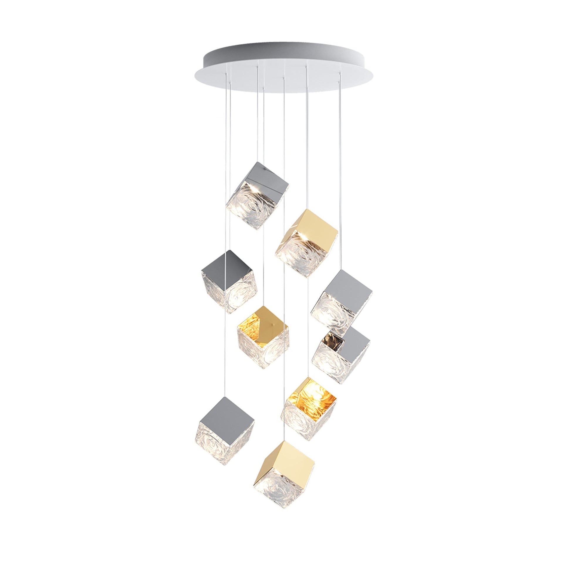 Cubic Luster Cascade Chandelier-Neutral Decor
