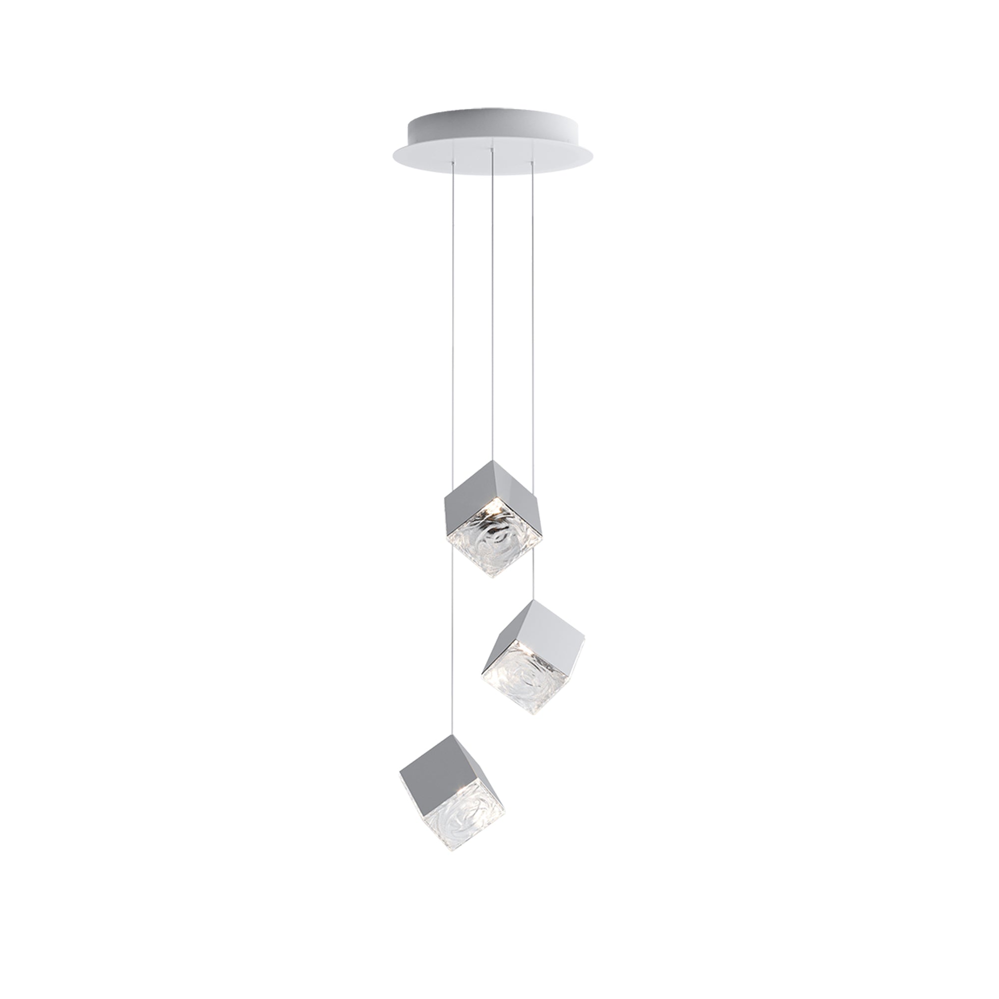Cubic Luster Cascade Chandelier-Neutral Decor