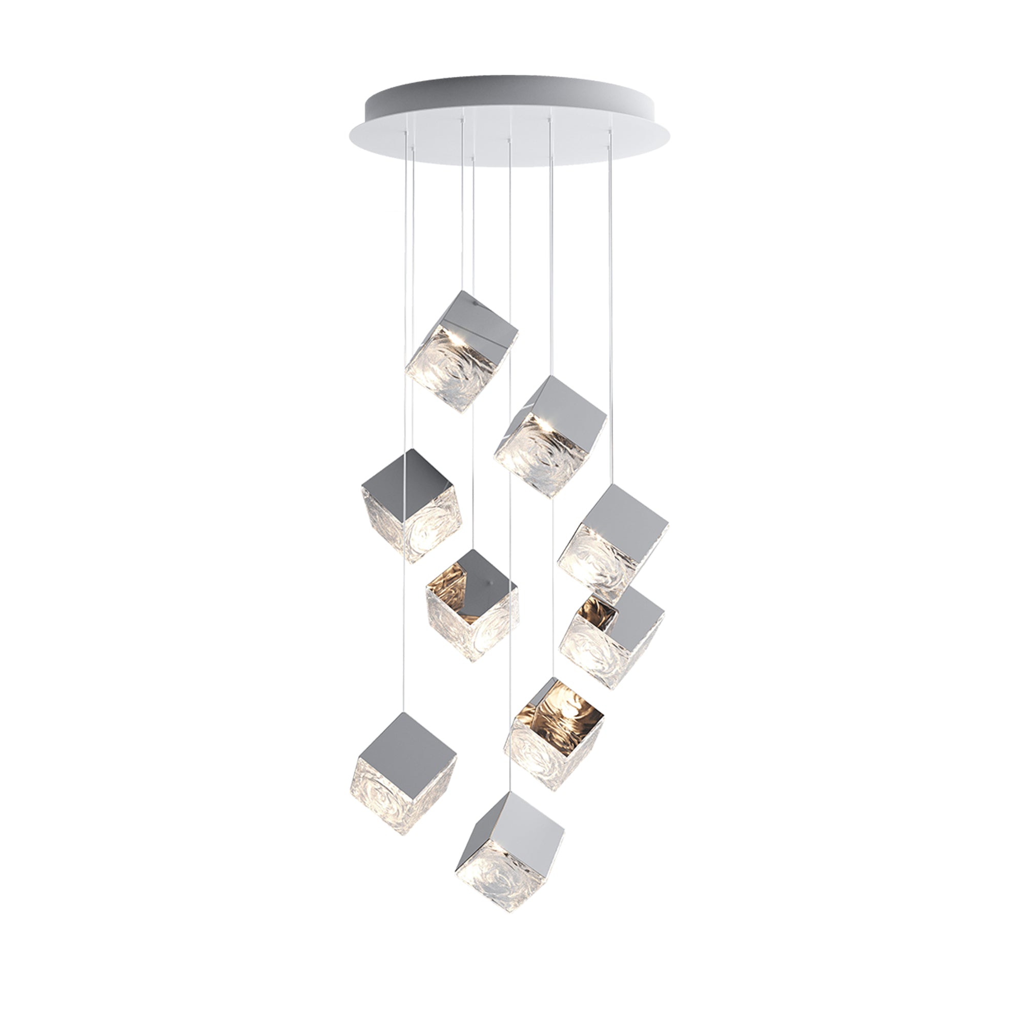 Cubic Luster Cascade Chandelier-Neutral Decor