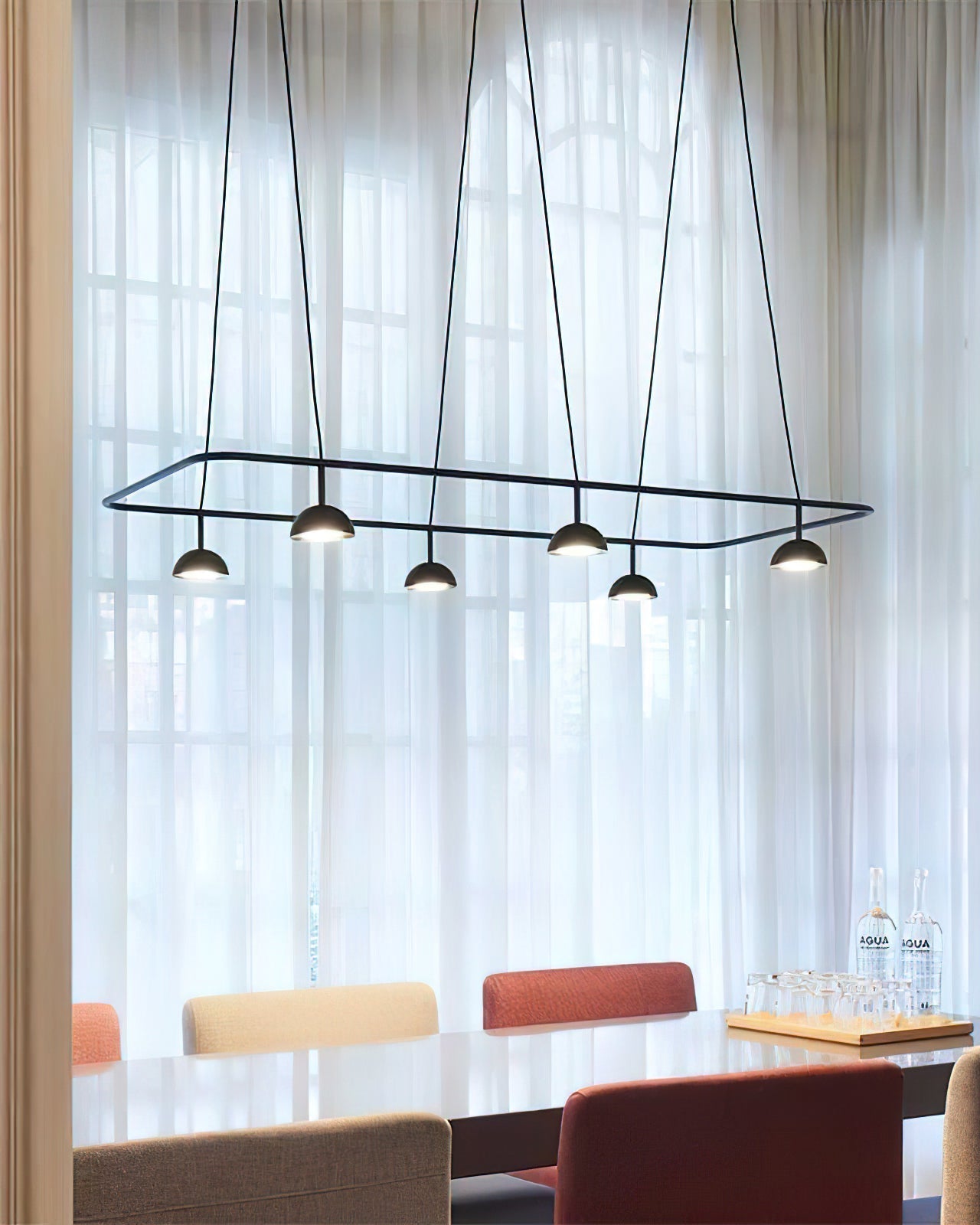 Aurora Chandelier LED Sleek-Neutral Decor