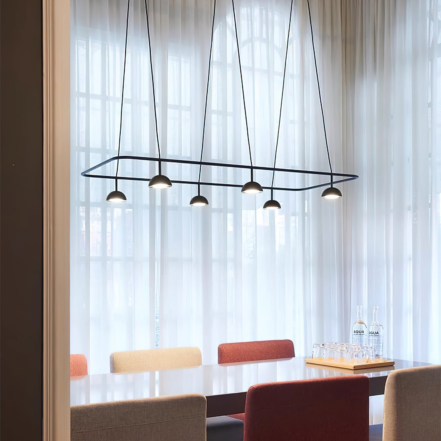 Aurora Chandelier LED Sleek-Neutral Decor