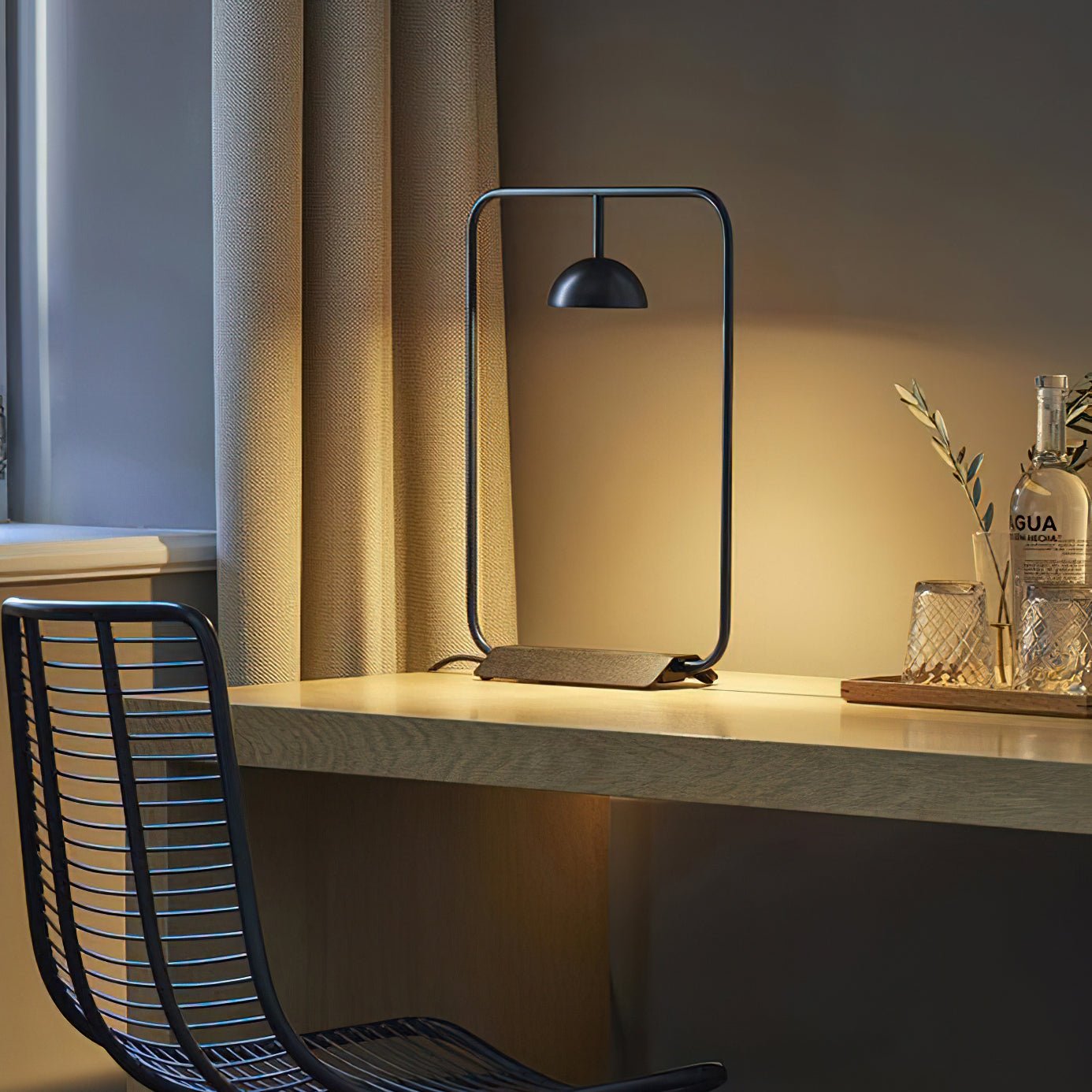 Dexton Geometric Table Lamp-Neutral Decor