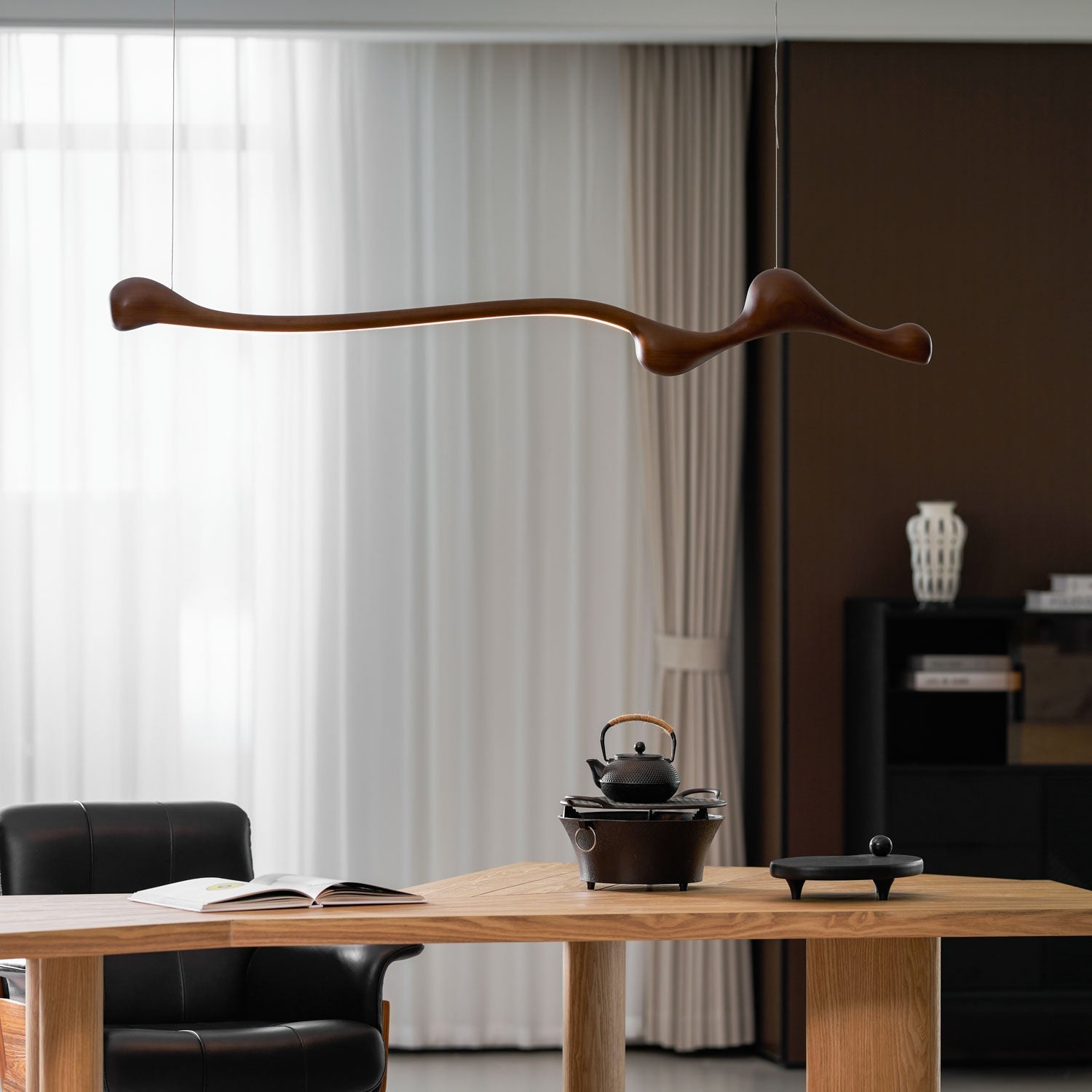 Alenor Wood Retro Pendant Lamp-Neutral Decor