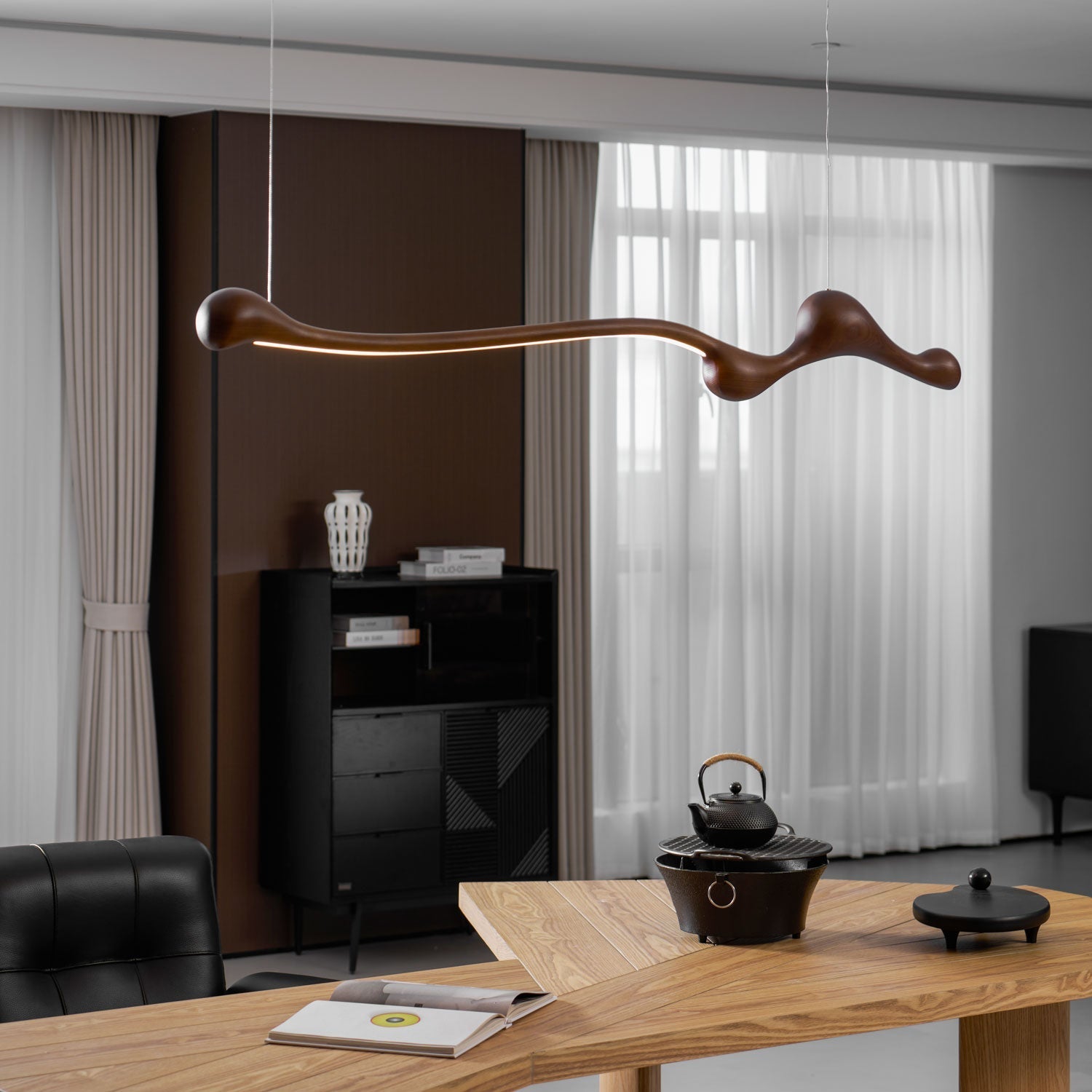 Alenor Wood Retro Pendant Lamp-Neutral Decor
