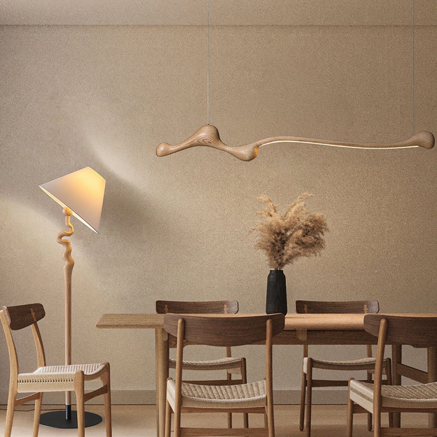 Alenor Wood Retro Pendant Lamp-Neutral Decor