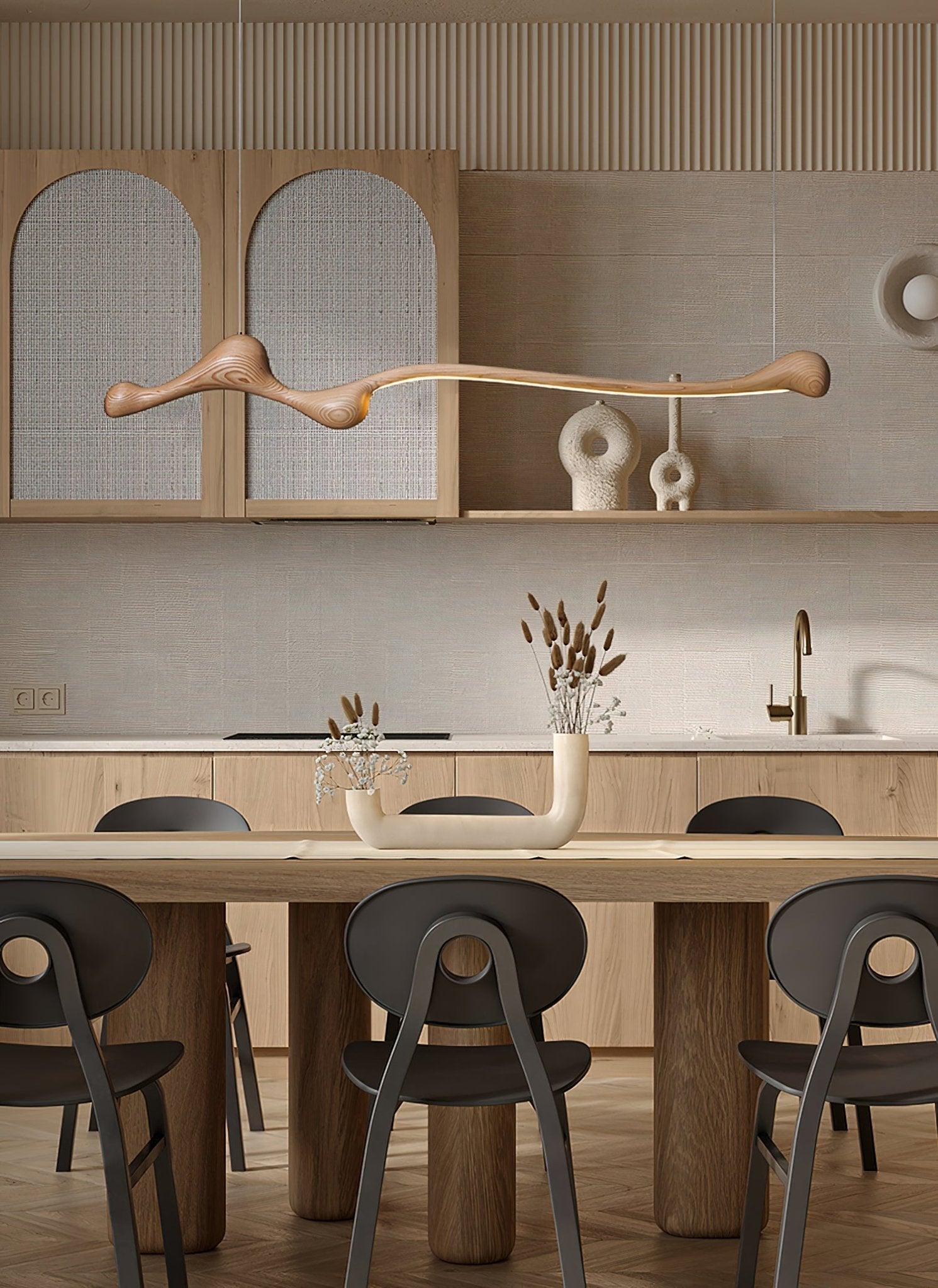 Alenor Wood Retro Pendant Lamp-Neutral Decor