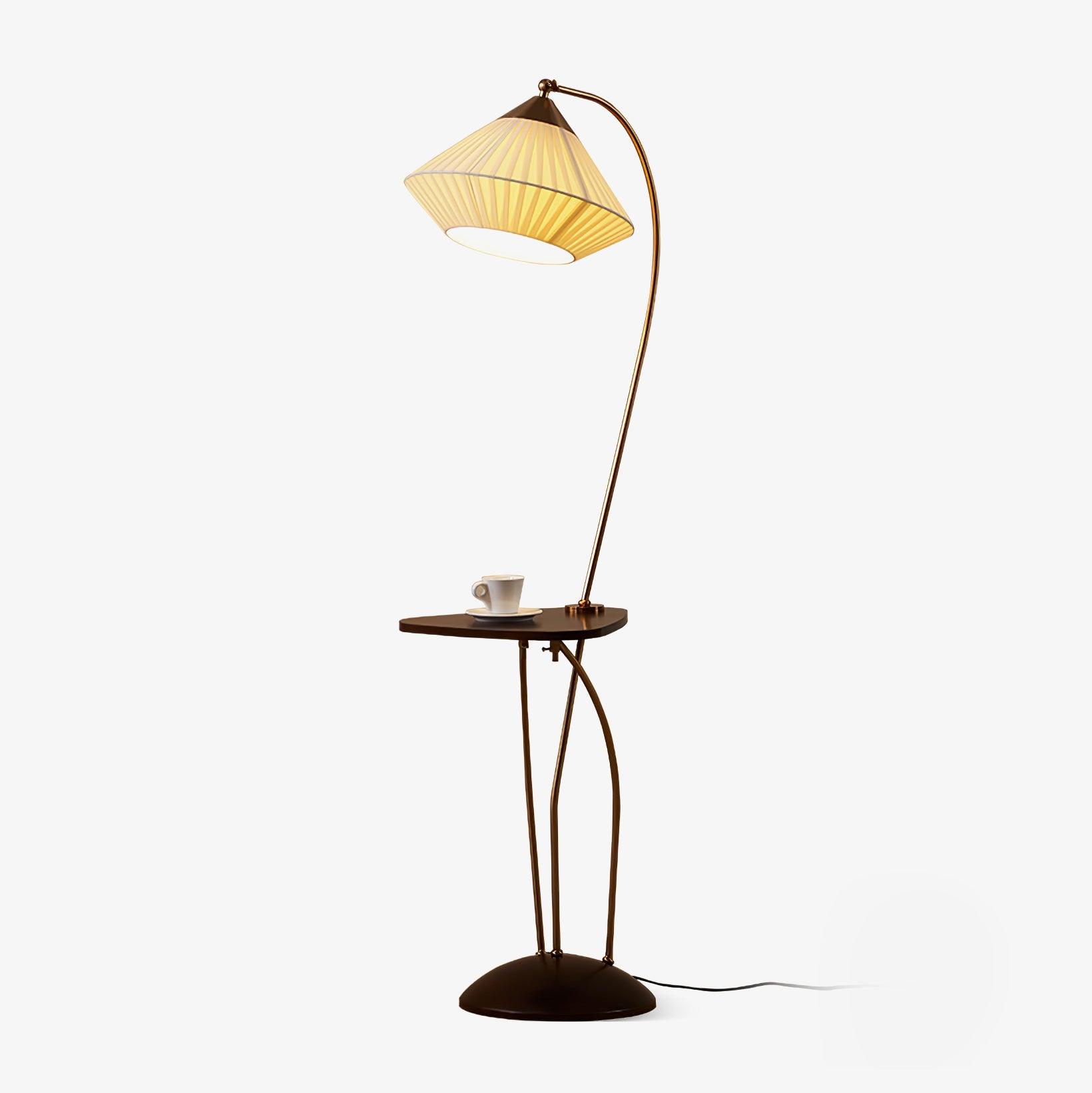 Raviq Fabric Vintage Floor Lamp-Neutral Decor