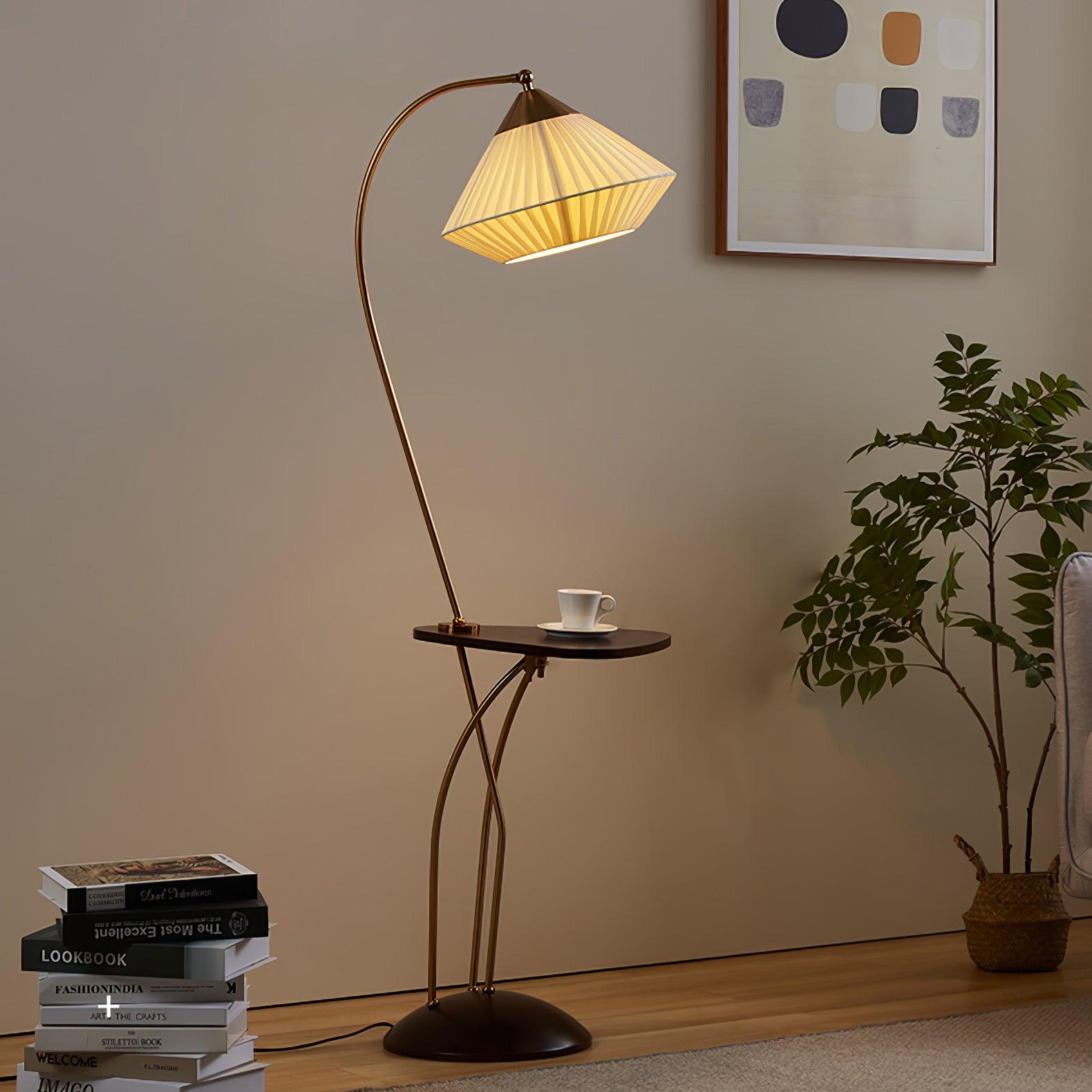 Raviq Fabric Vintage Floor Lamp-Neutral Decor