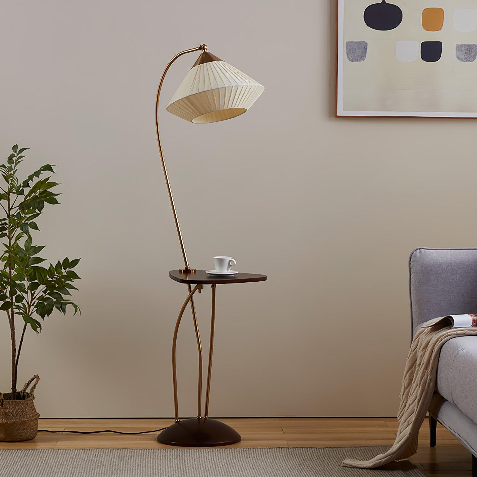Raviq Fabric Vintage Floor Lamp-Neutral Decor