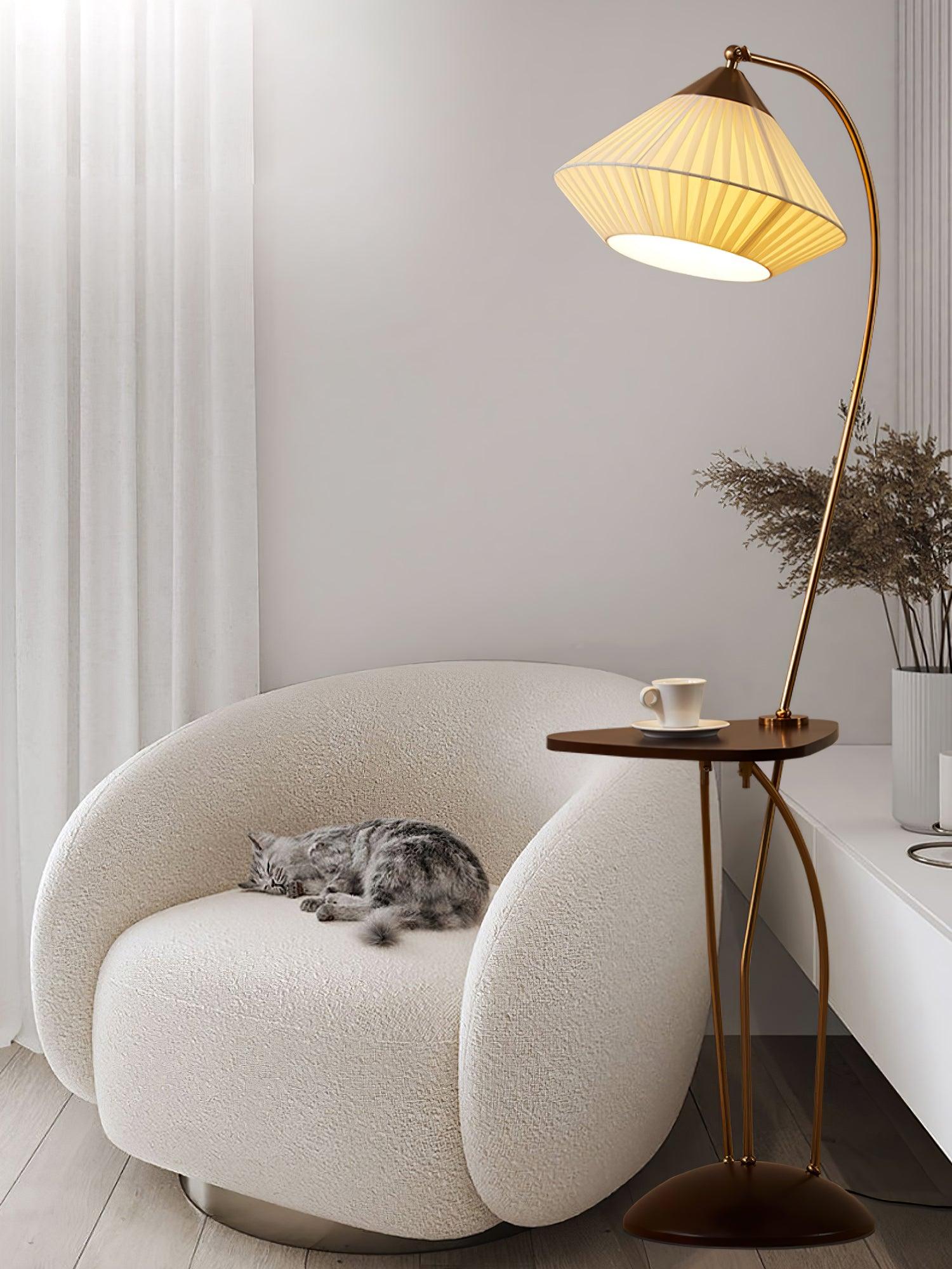 Raviq Fabric Vintage Floor Lamp-Neutral Decor