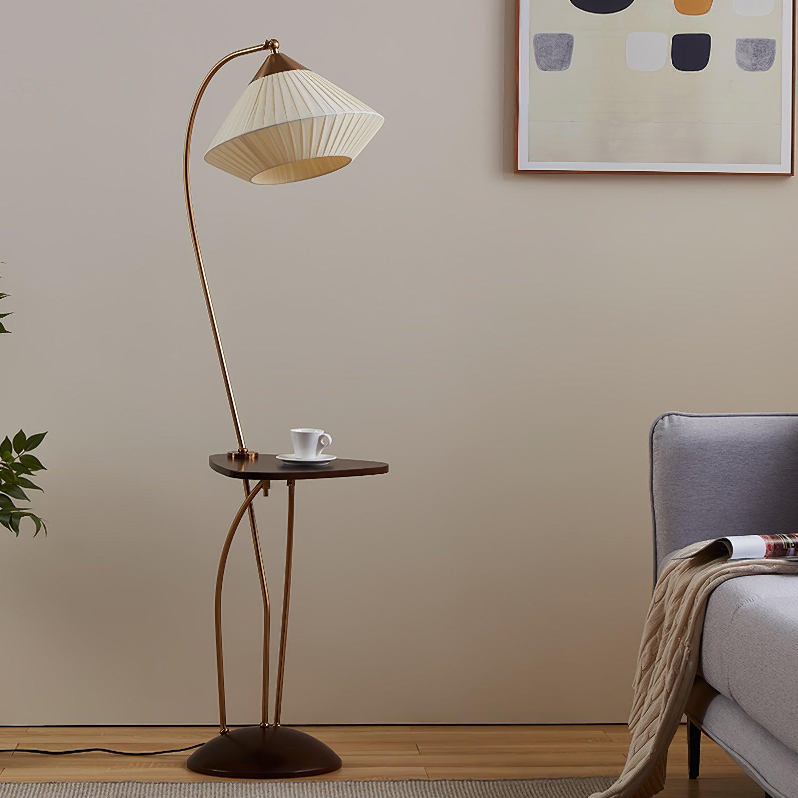 Raviq Fabric Vintage Floor Lamp-Neutral Decor