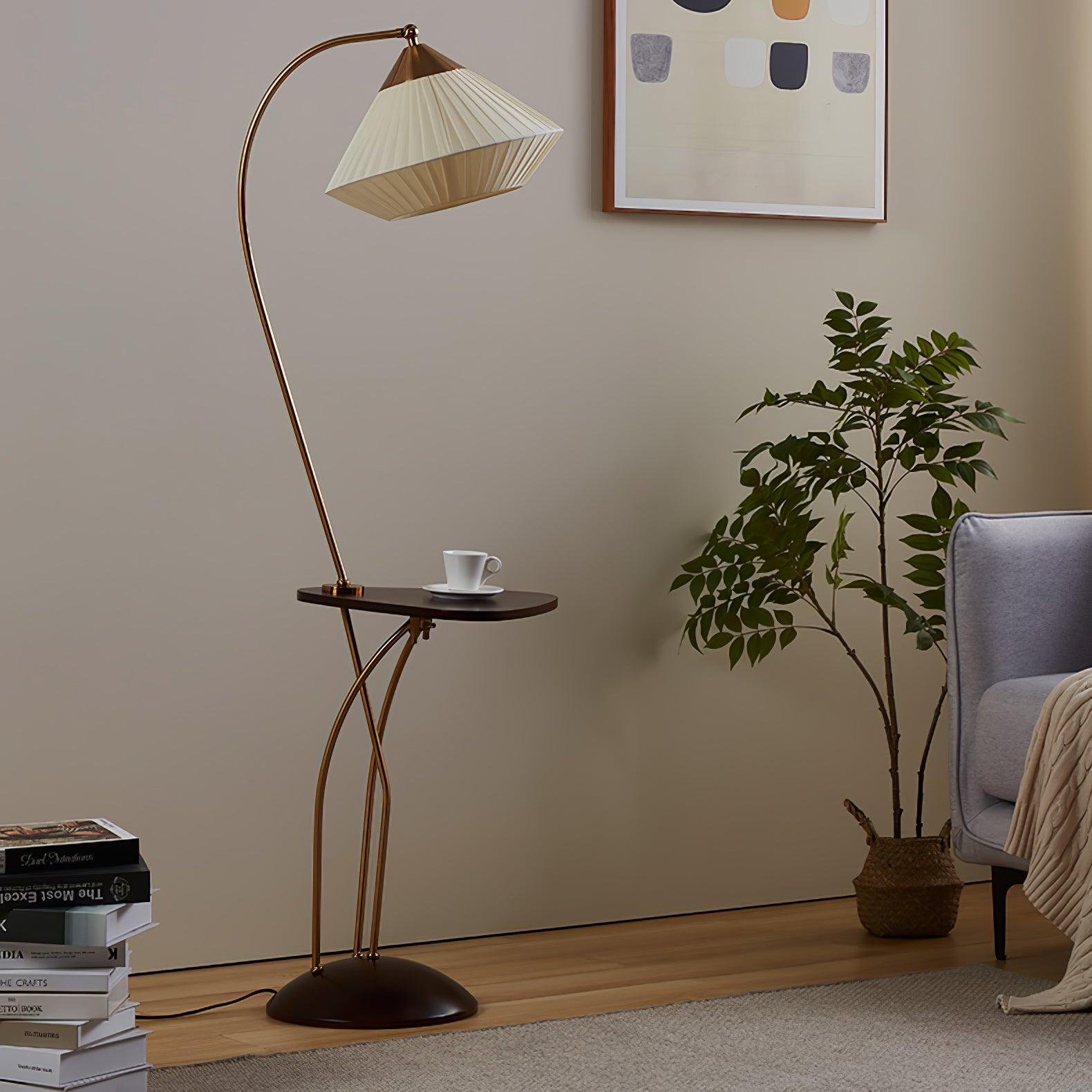 Raviq Fabric Vintage Floor Lamp-Neutral Decor