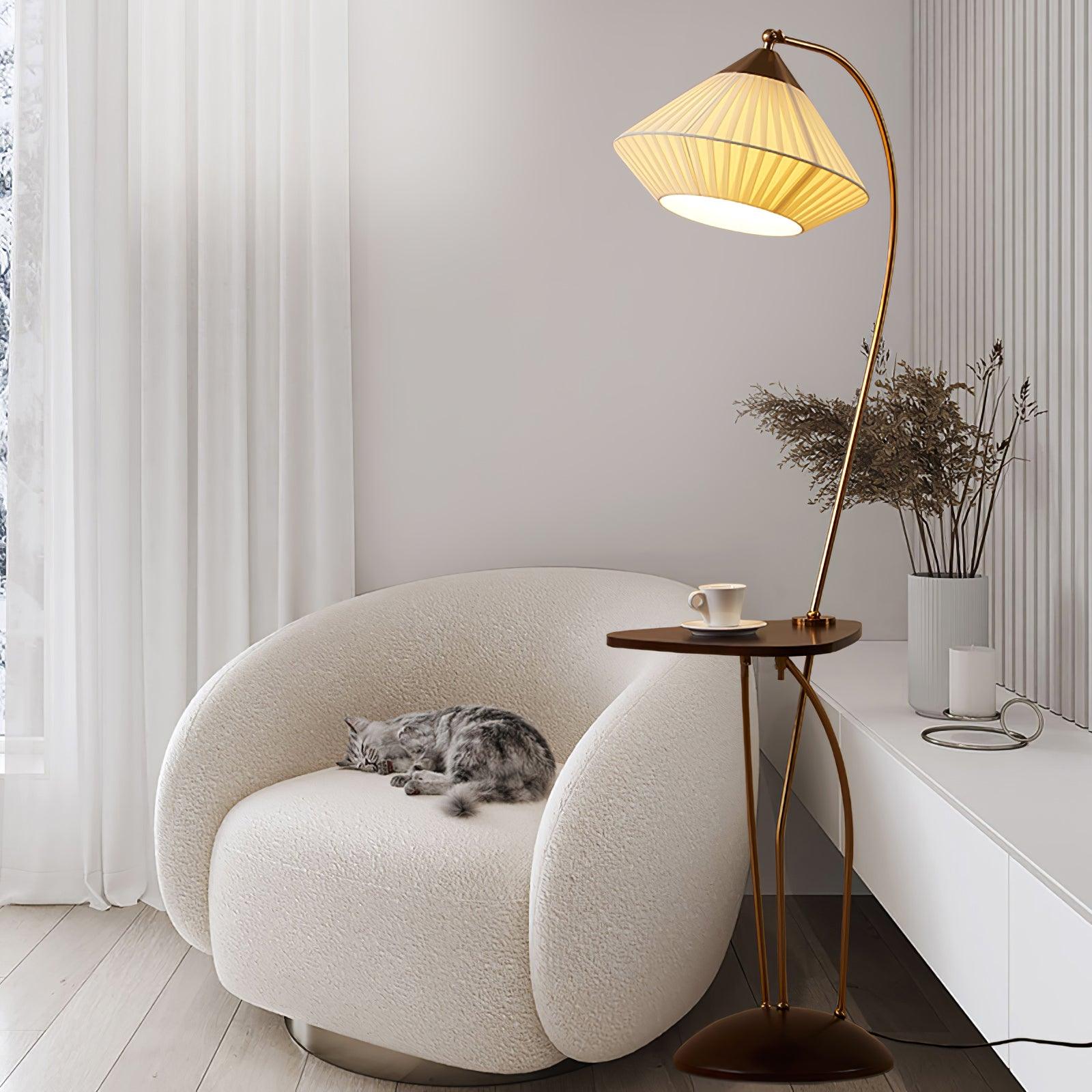 Raviq Fabric Vintage Floor Lamp-Neutral Decor