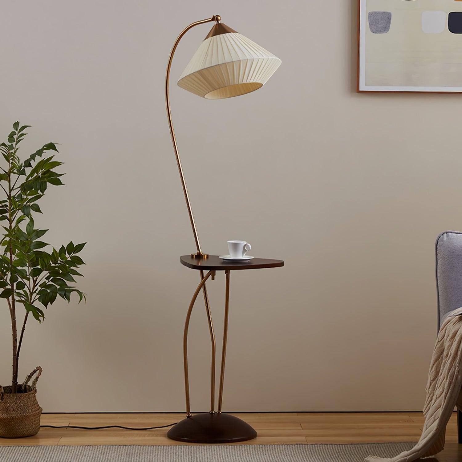Raviq Fabric Vintage Floor Lamp-Neutral Decor