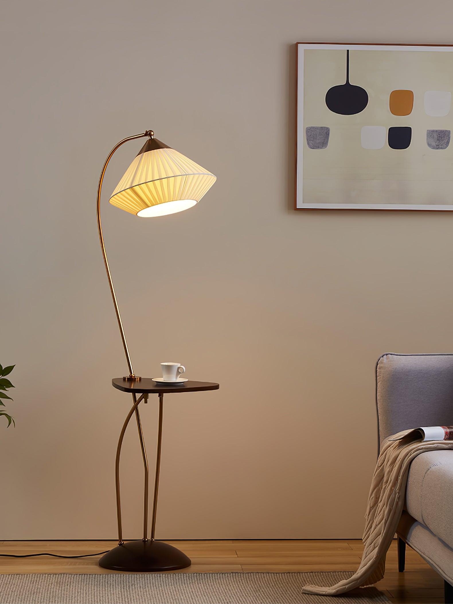 Raviq Fabric Vintage Floor Lamp-Neutral Decor