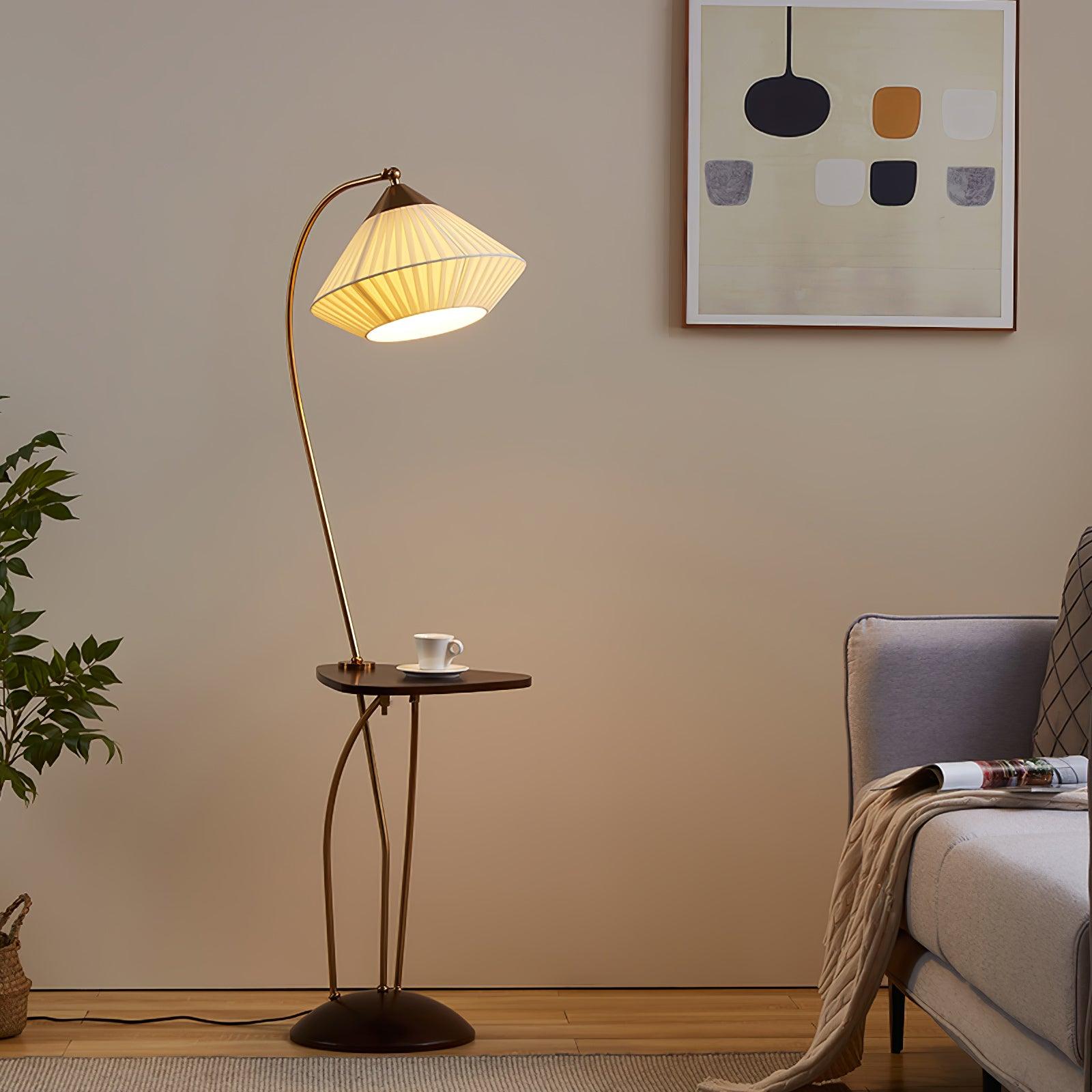 Raviq Fabric Vintage Floor Lamp-Neutral Decor