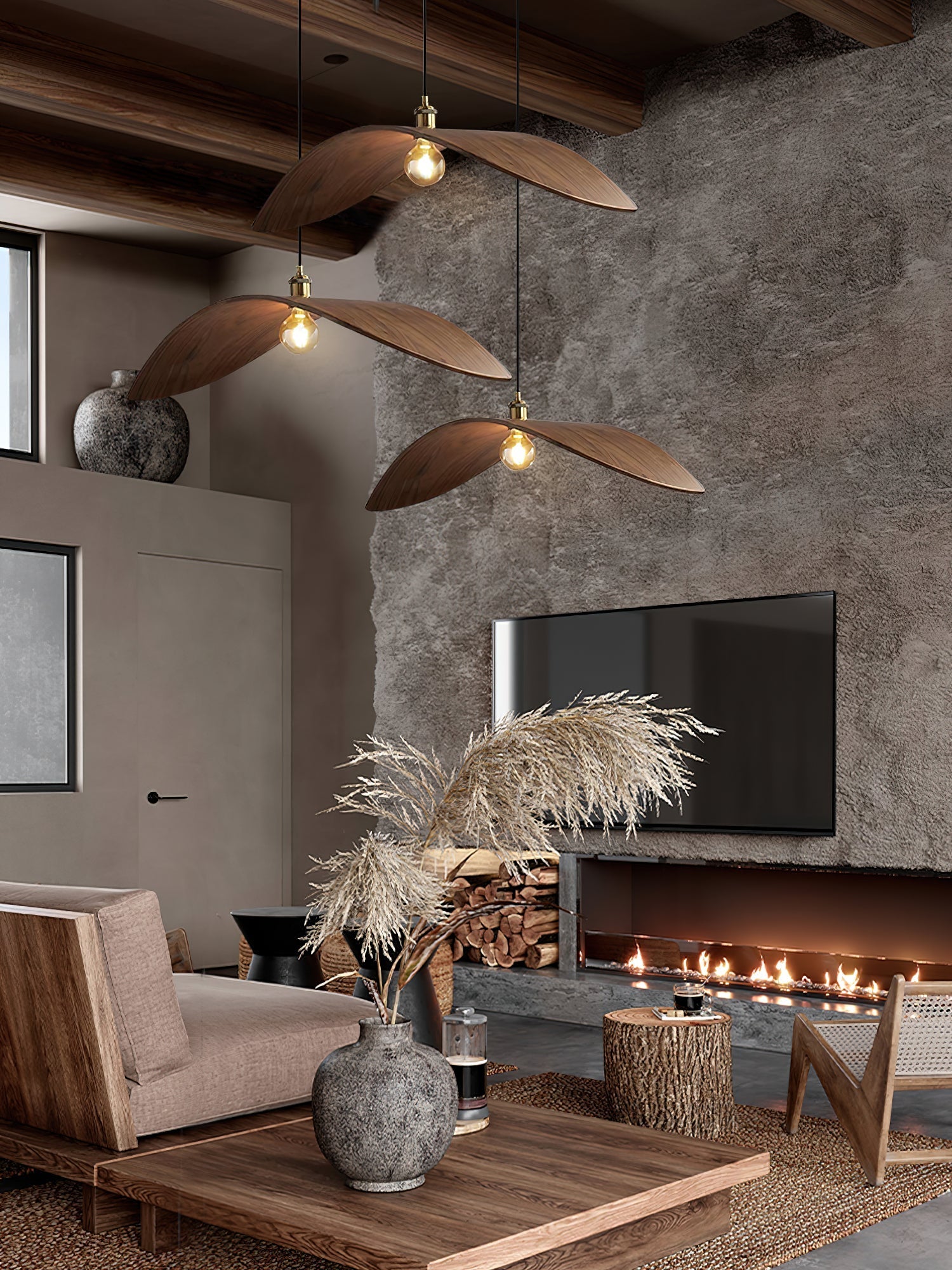 Palten Nordic Art Wooden Pendant Lamp-Neutral Decor