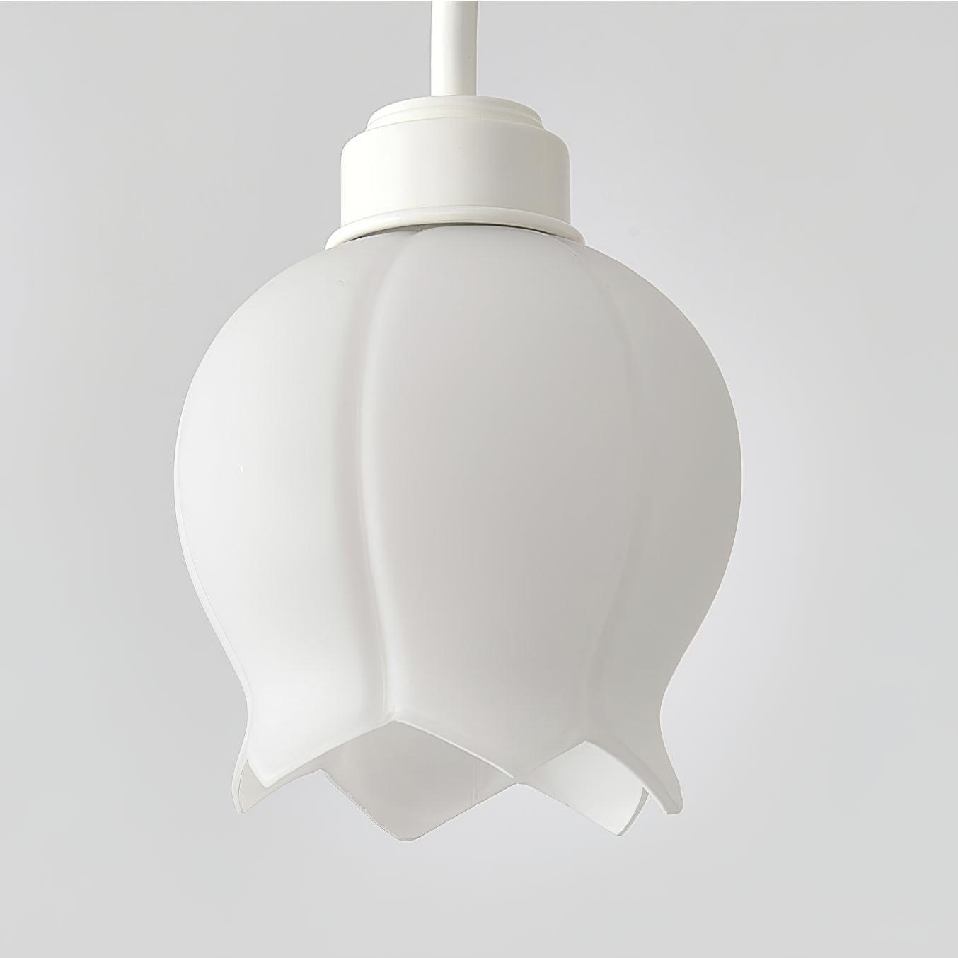 Revely Chandelier Bell Shade Curved Arm White Floral Elegant-Neutral Decor