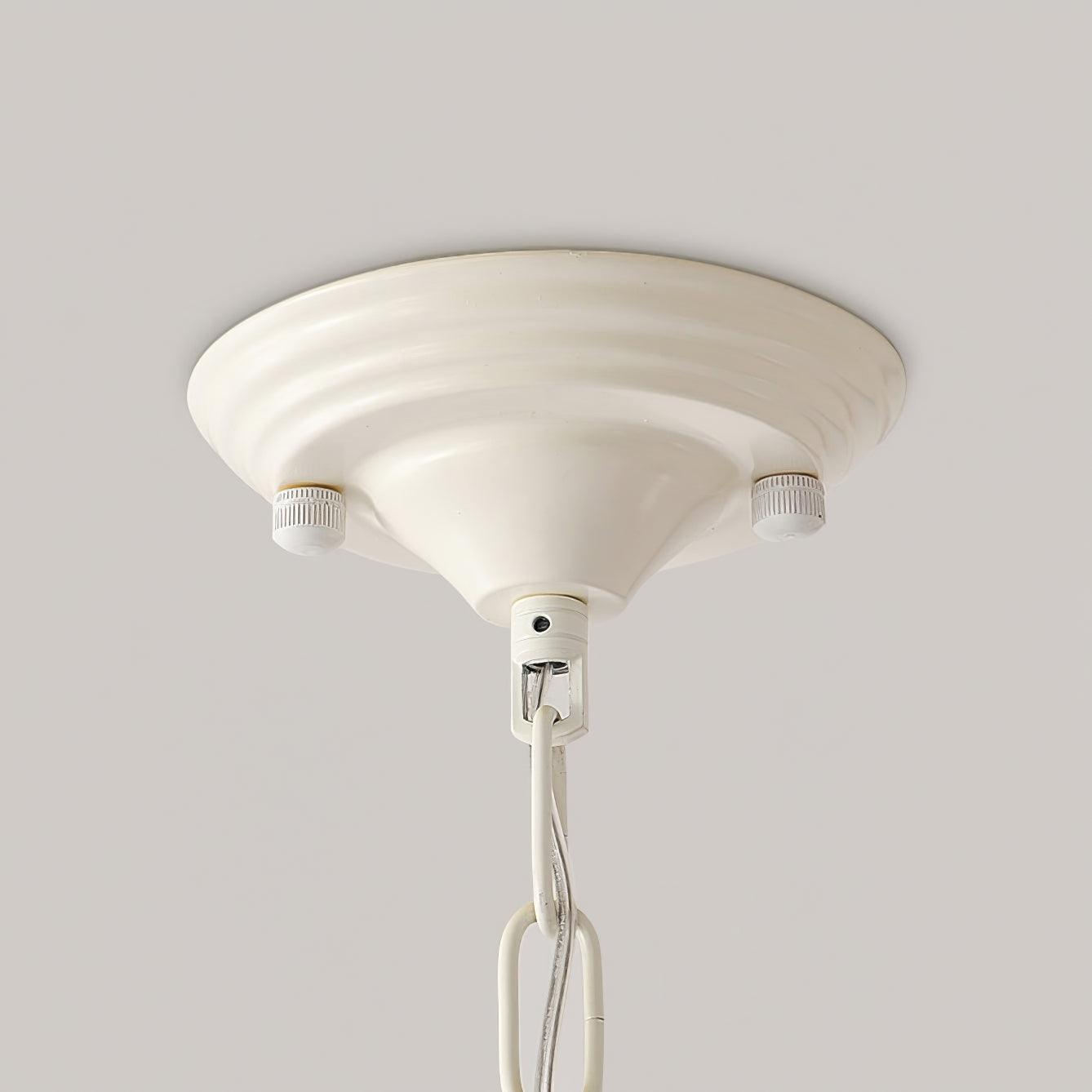 Revely Chandelier Bell Shade Curved Arm White Floral Elegant-Neutral Decor