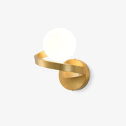 Yvian Curved Modern Minimalist Brass Glass Wall Lamp-Neutral Decor