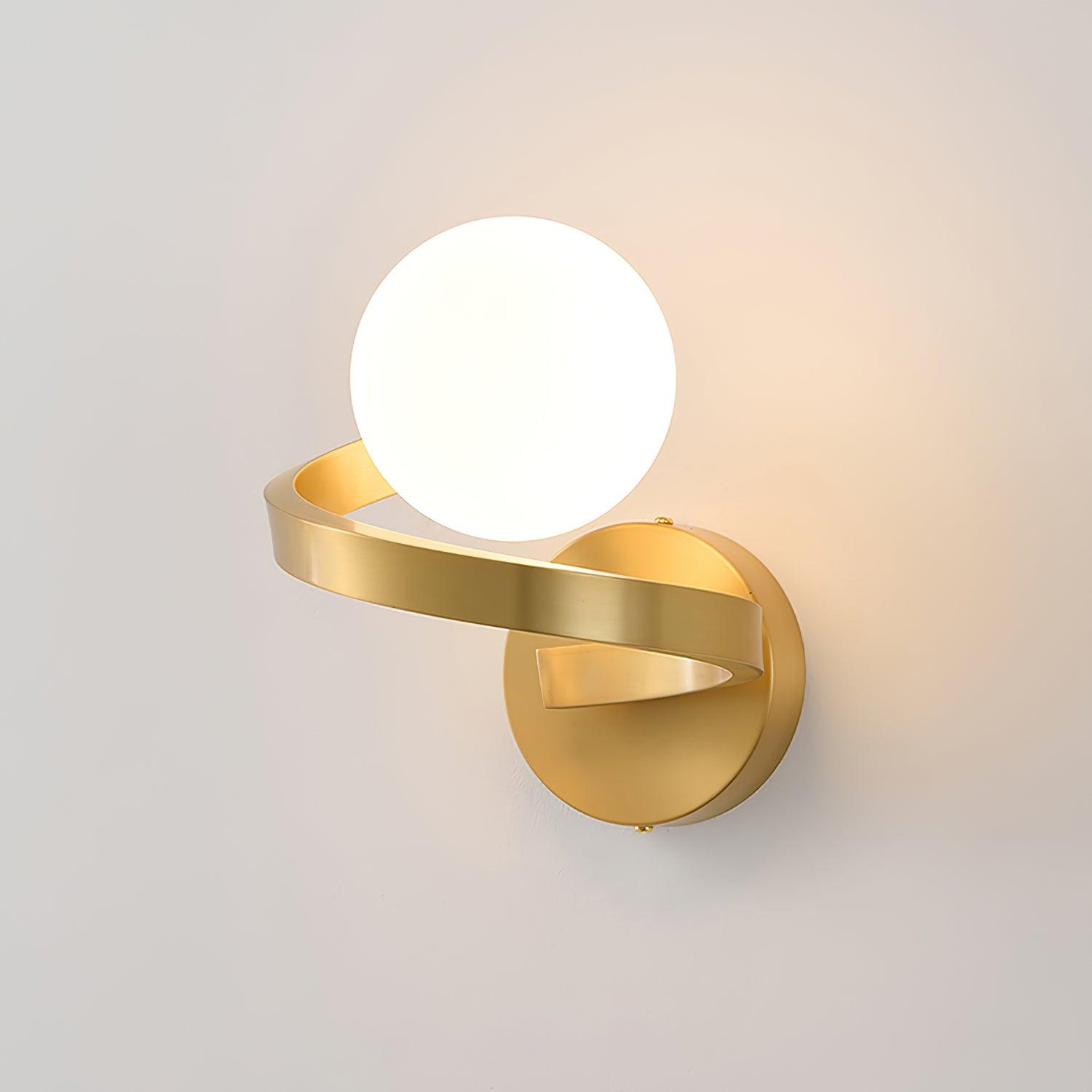 Yvian Curved Modern Minimalist Brass Glass Wall Lamp-Neutral Decor