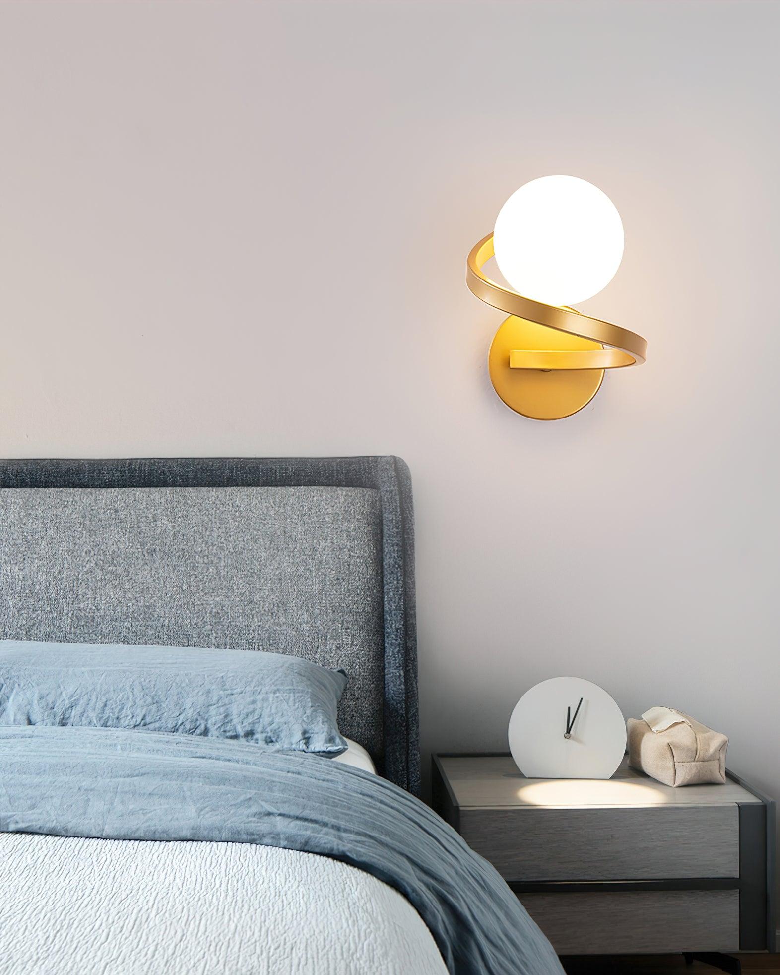 Yvian Curved Modern Minimalist Brass Glass Wall Lamp-Neutral Decor
